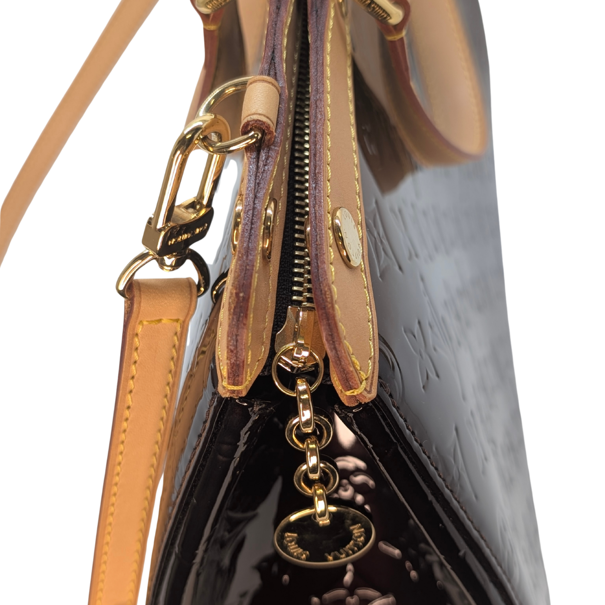 Louis Vuitton Amarante Monogram Brea Vernis GM Handbag Burgundy