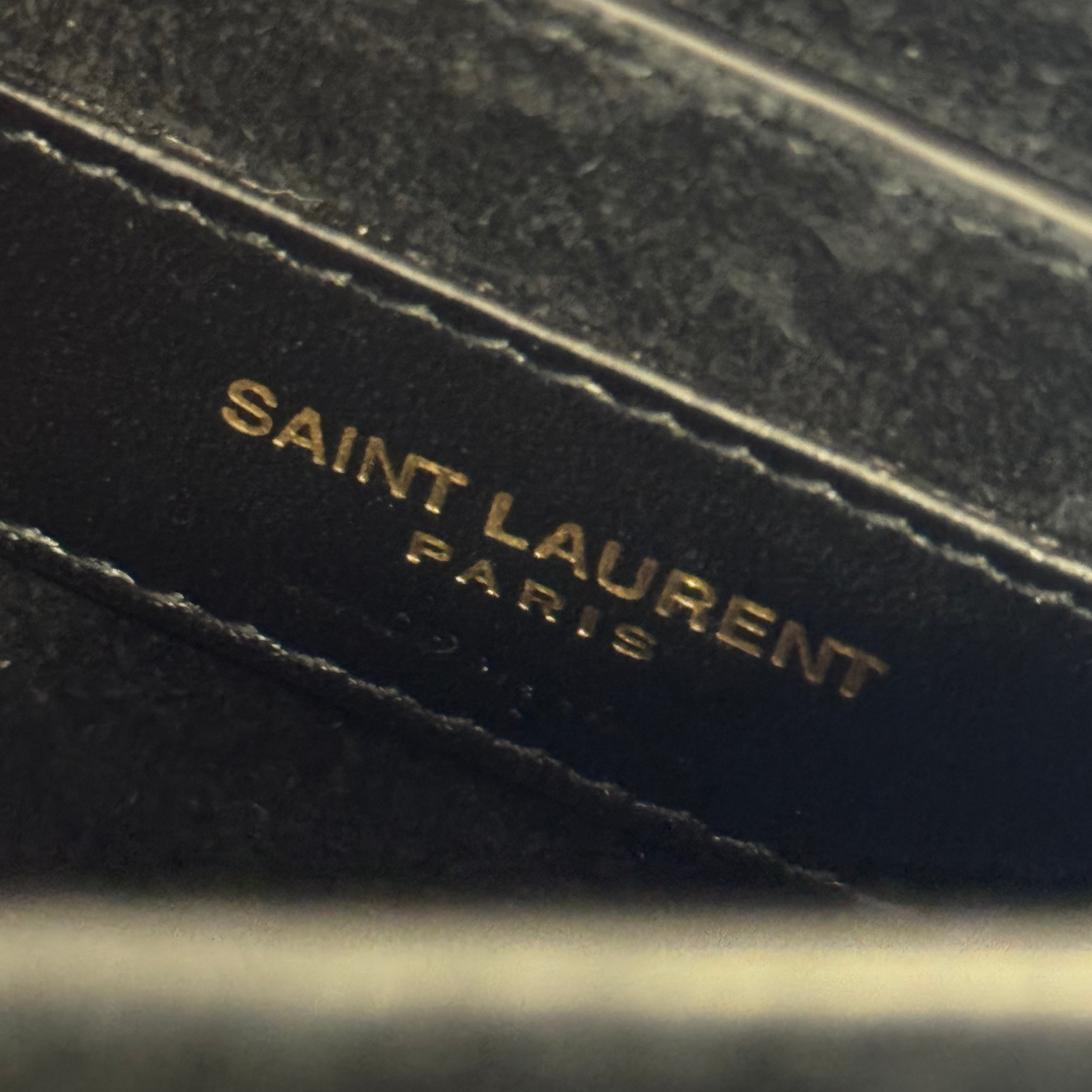 Saint Laurent Sunset Small Leather Shoulder Bag Black