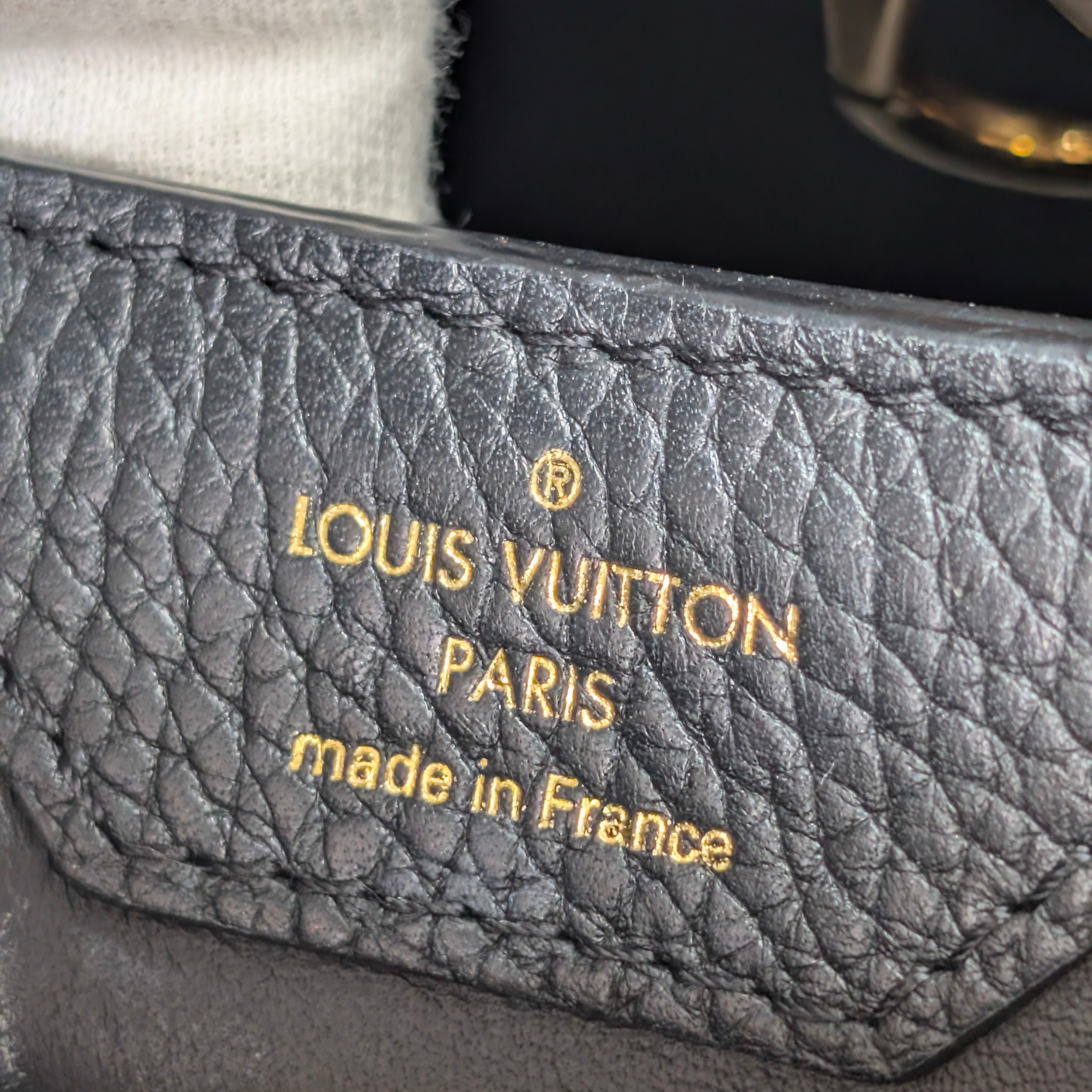 Louis Vuitton Capucine Pm Shoulder Handbag Taurillon Leather Black
