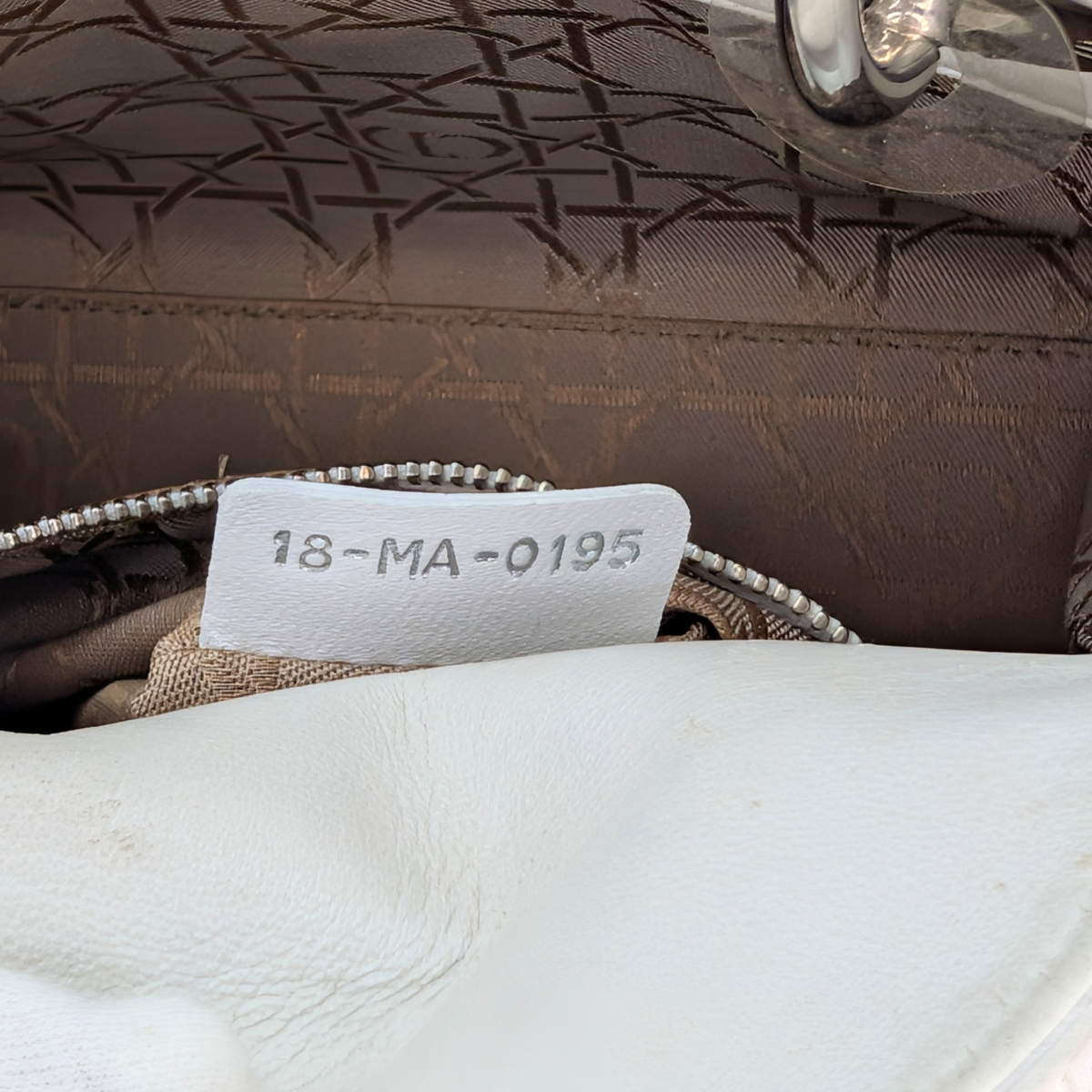 Dior Cannage Mini Lady Bag White