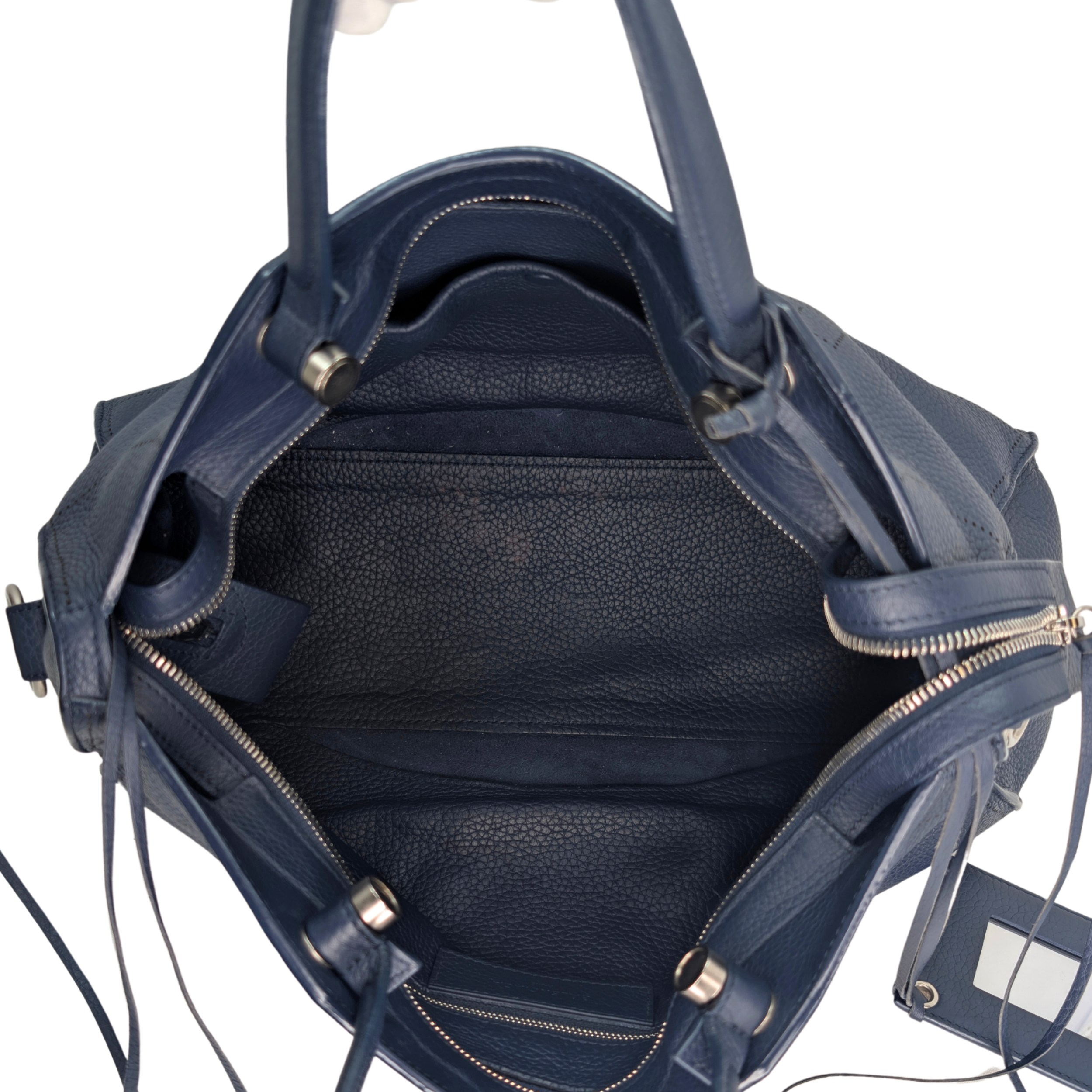 Balenciaga City Blackout Stud-Free Bag Navy