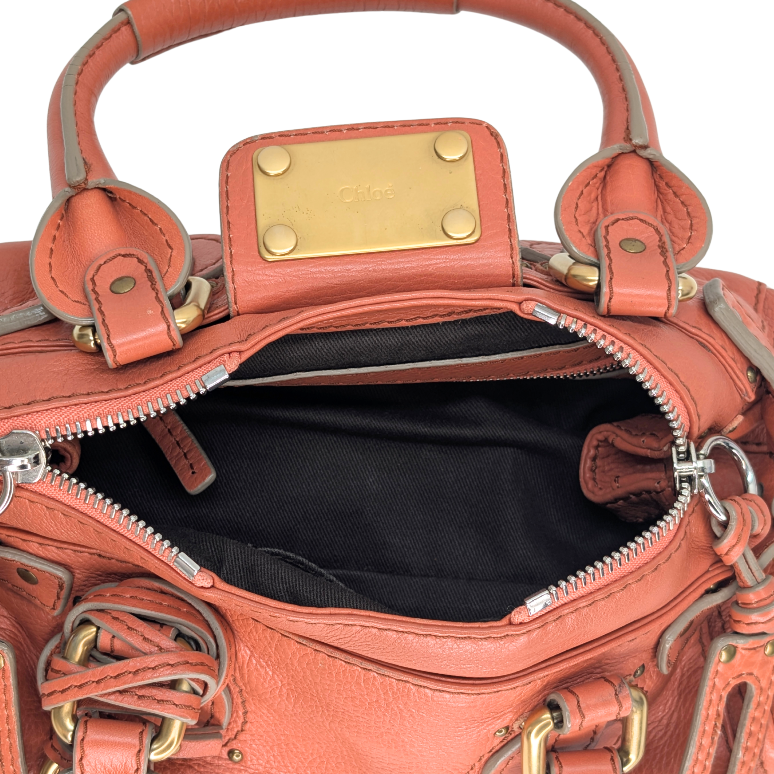 Chloe Paddington Mini Shoulder Bag Leather Coral
