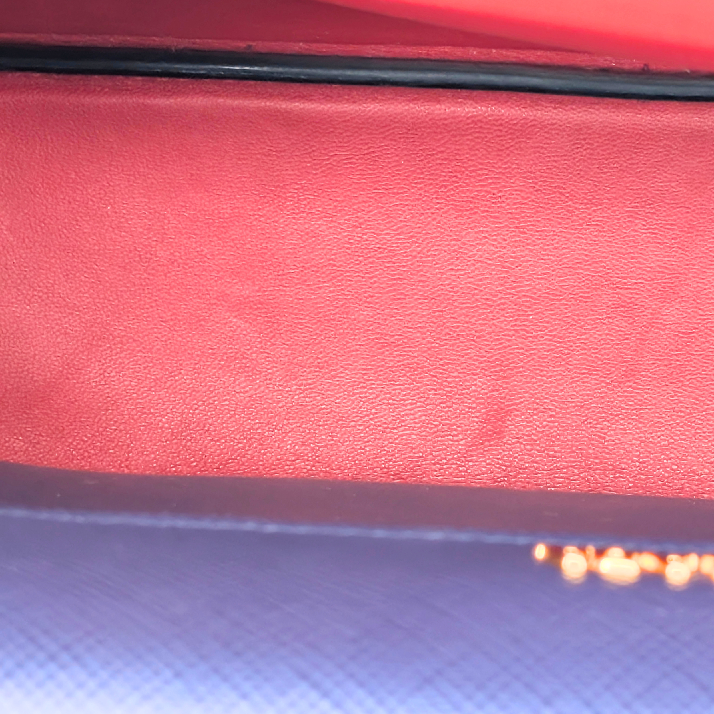 Prada Saffiano Cuir Double Bag Medium Navy