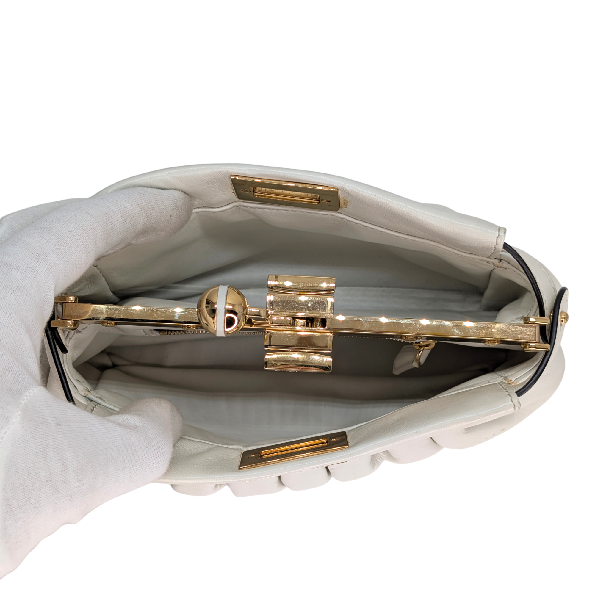 Fendi Peekaboo Click Handbag White