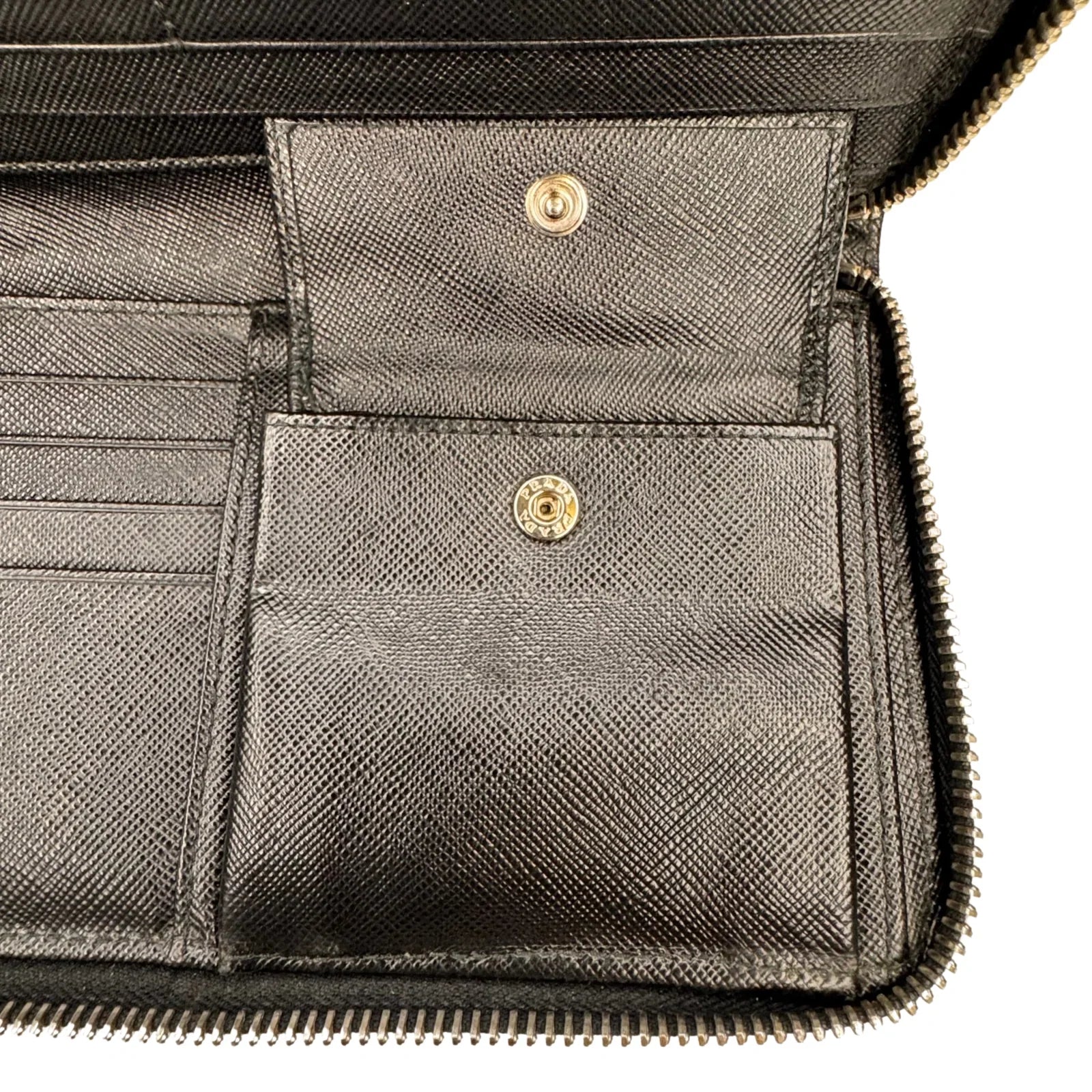 Prada Saffiano Leather Zip-Around Long Wallet – Nero Black - Lost Designer
