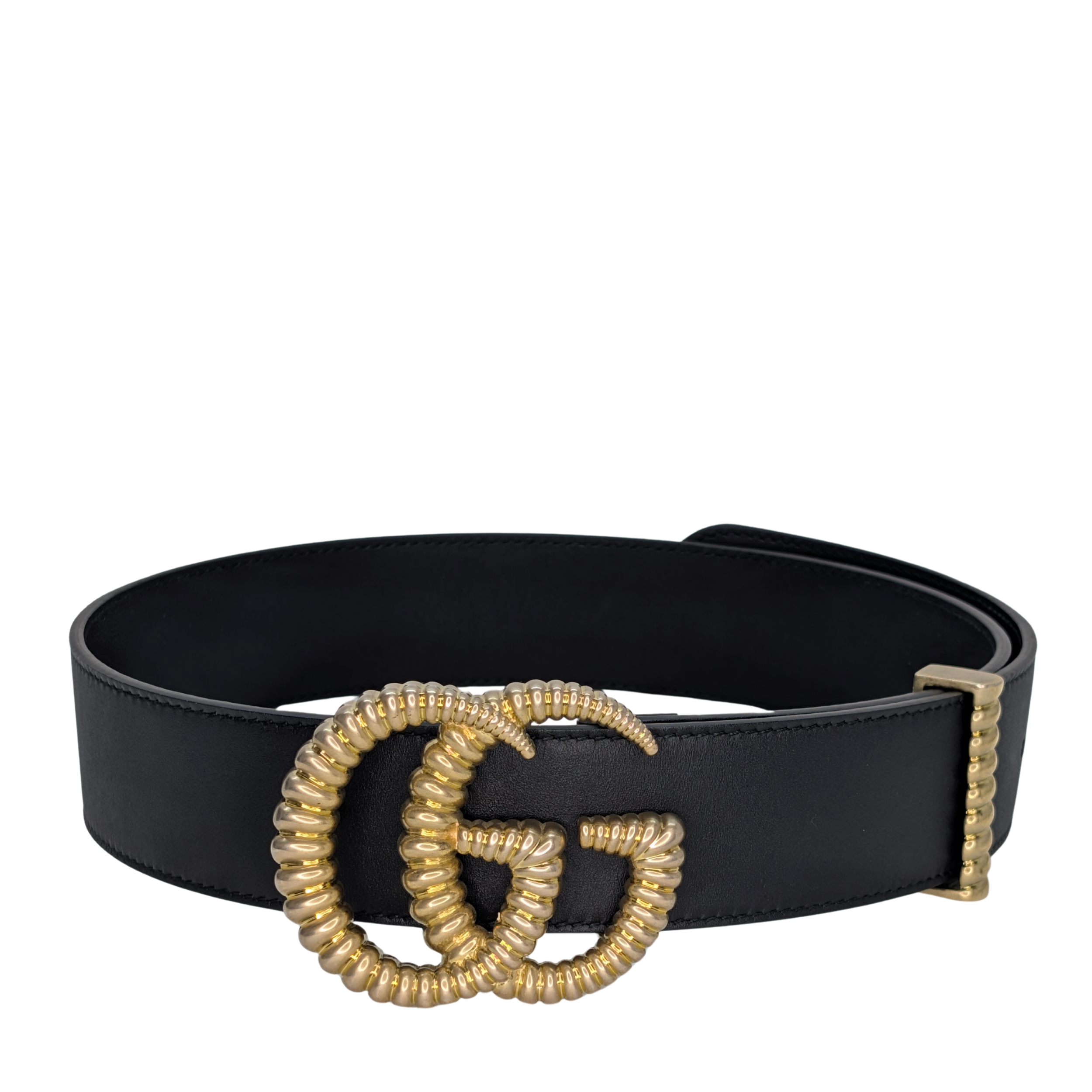Gucci Moon Torchon Double G Belt Black Size 75