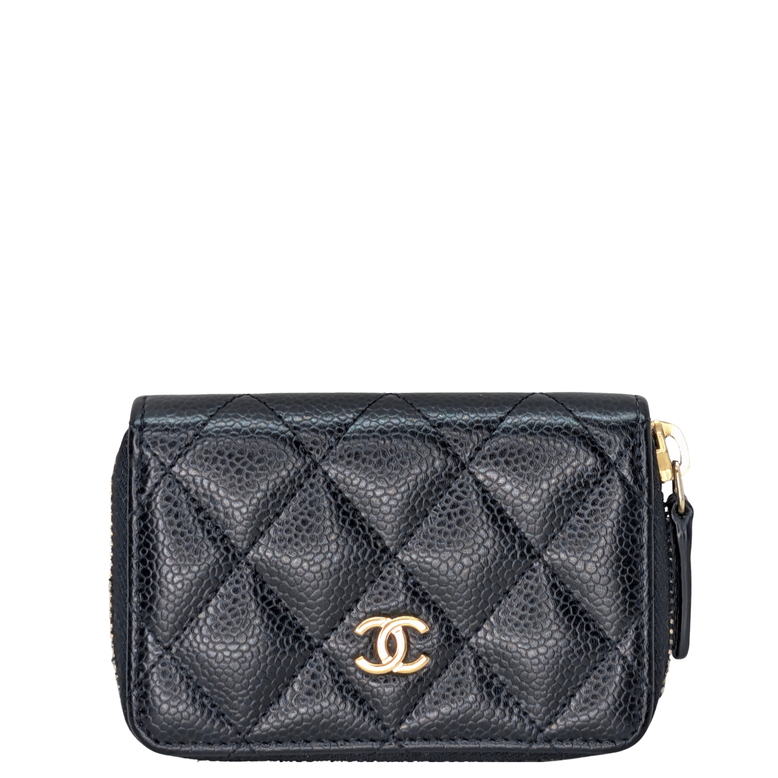 Chanel Classic Zipped Coin Purse Wallet Caviar Black