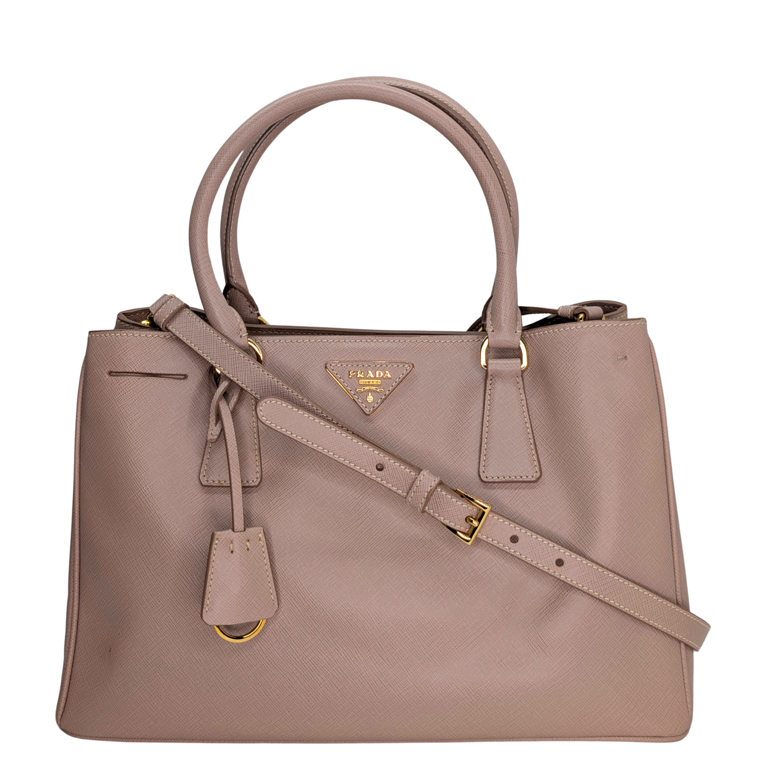 Prada Saffiano Small Galleria Lux Tote Bag Cammeo