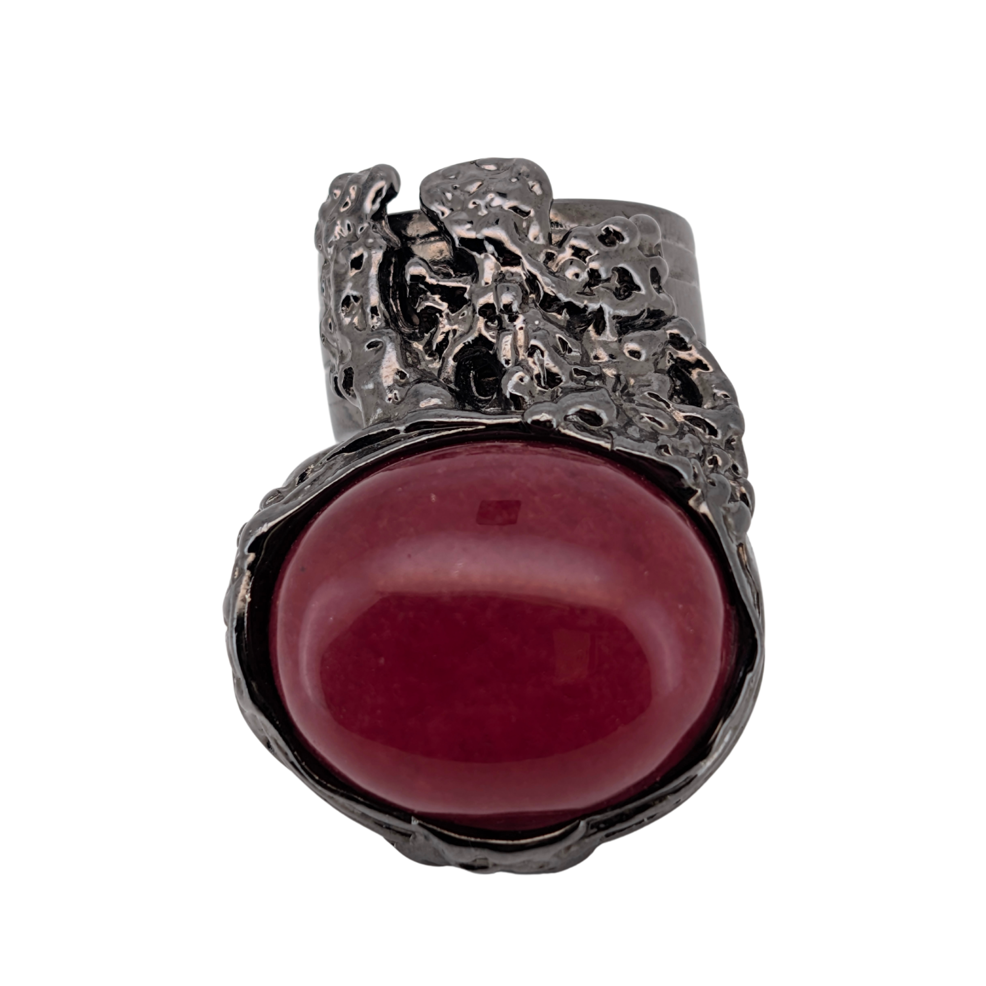 Saint Laurent Arty Red Enamel Ring Size 56/P½