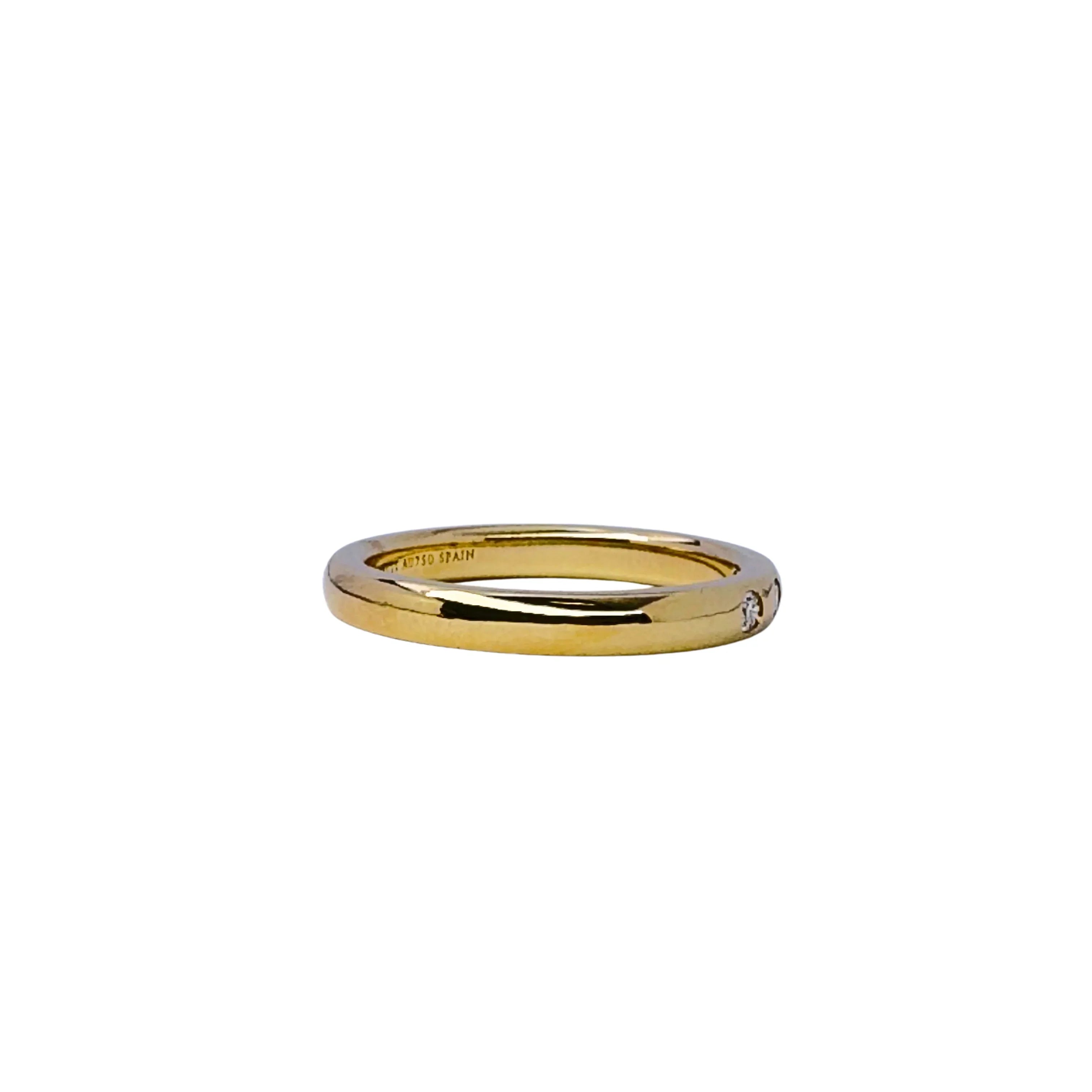 Tiffany & Co Ring, L½ or 51 Stacking Band Ring 18K Gold .06 Diamond - Lost Designer