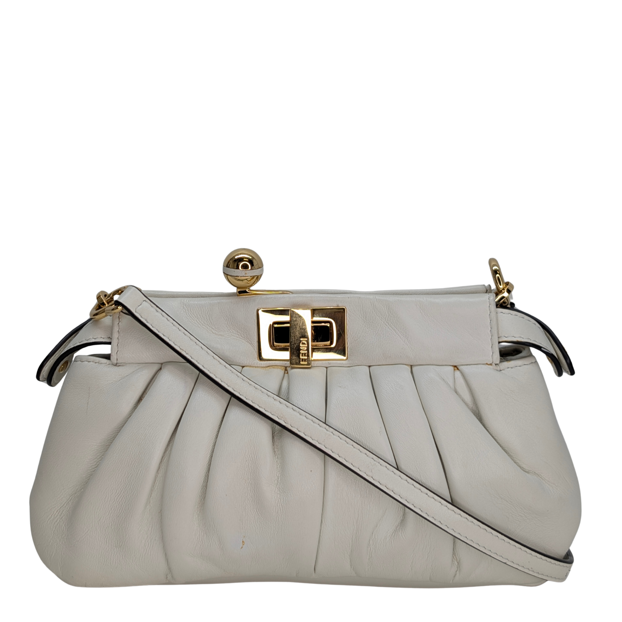 Fendi Peekaboo Click Handbag White
