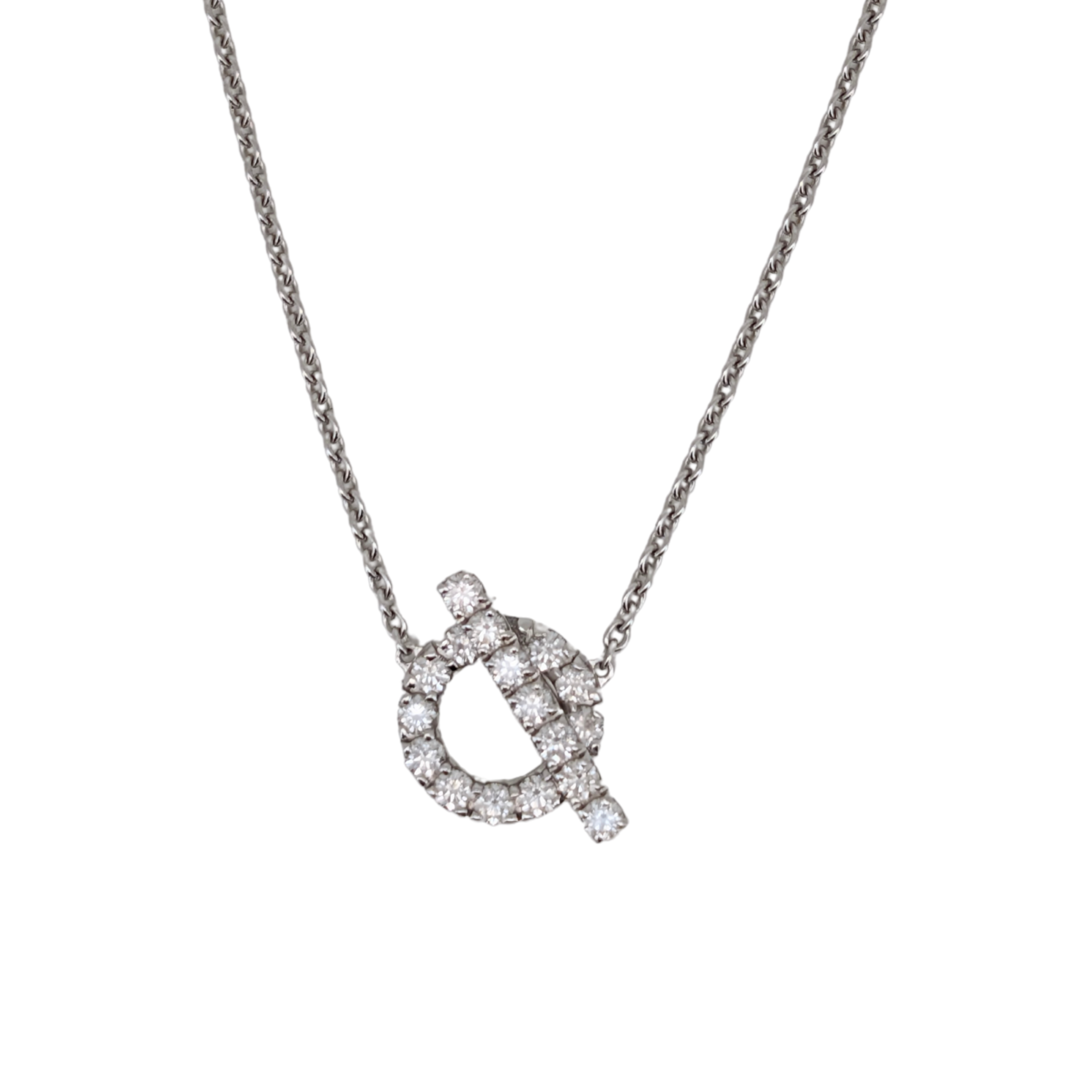Hermès Finesse Diamond Pendant Necklace in 18K White Gold