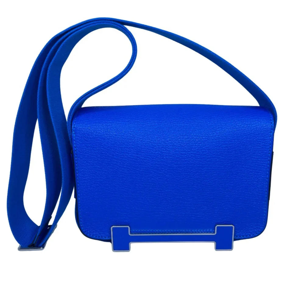 HERMÈS Geta Bag Bleu Electrique Mysore Goatskin 2024 Stamp - Lost Designer