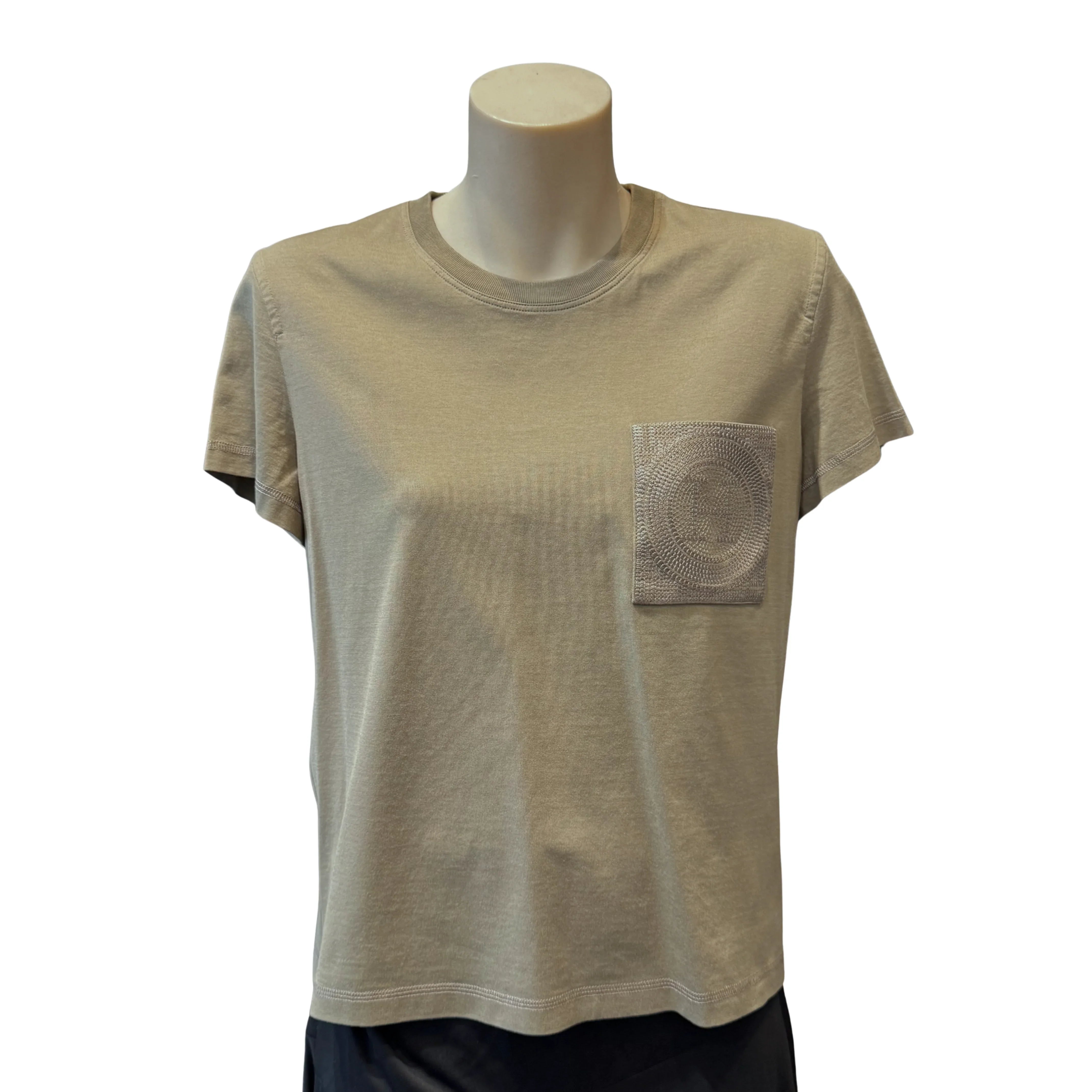 Hermes Droit Poche Brodée T-shirt Khaki size 40 - Lost Designer