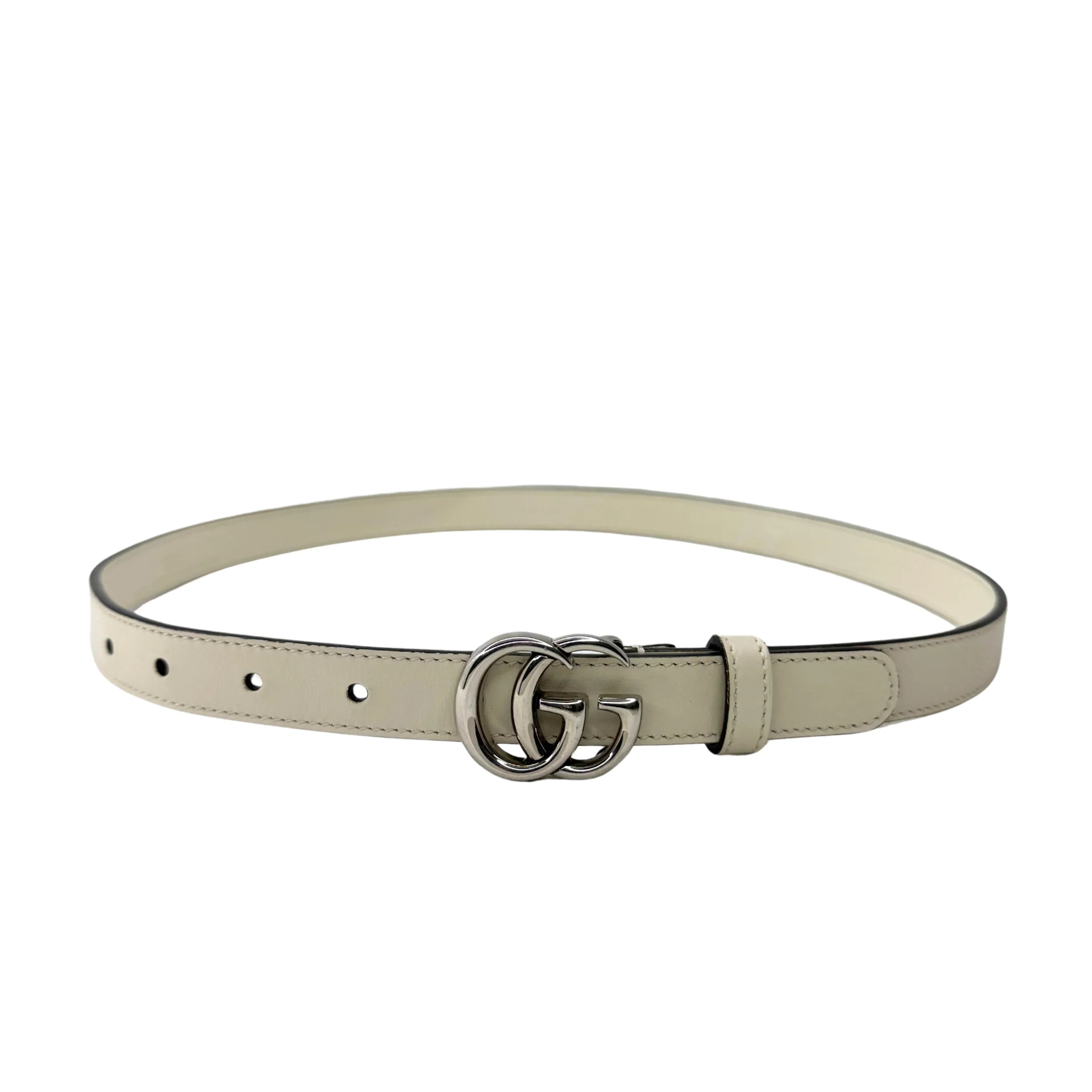 Gucci GG Marmont Thin Belt White 90 - Lost Designer