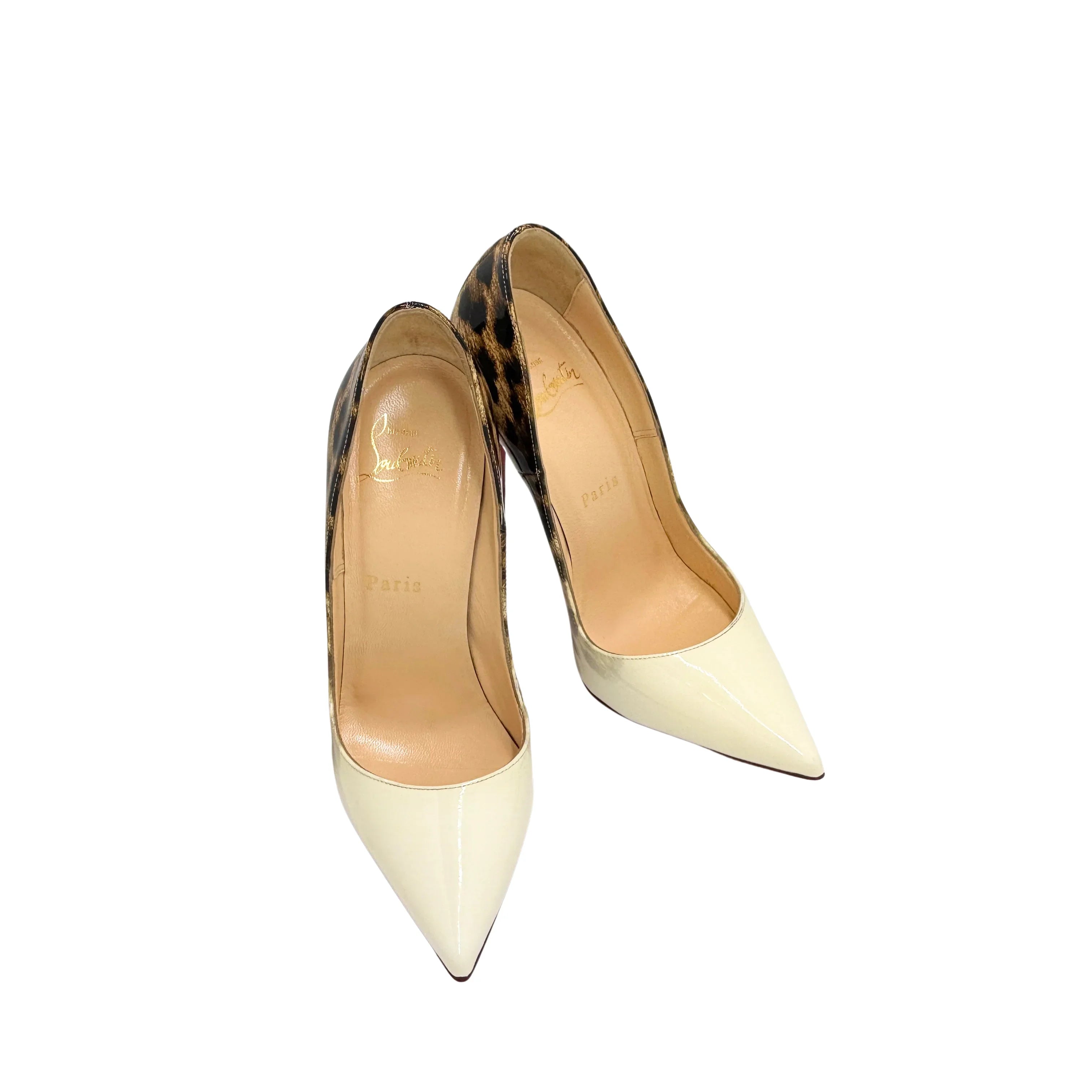 Christian Louboutin White Leopard Print So Kate Pumps 36 - Lost Designer
