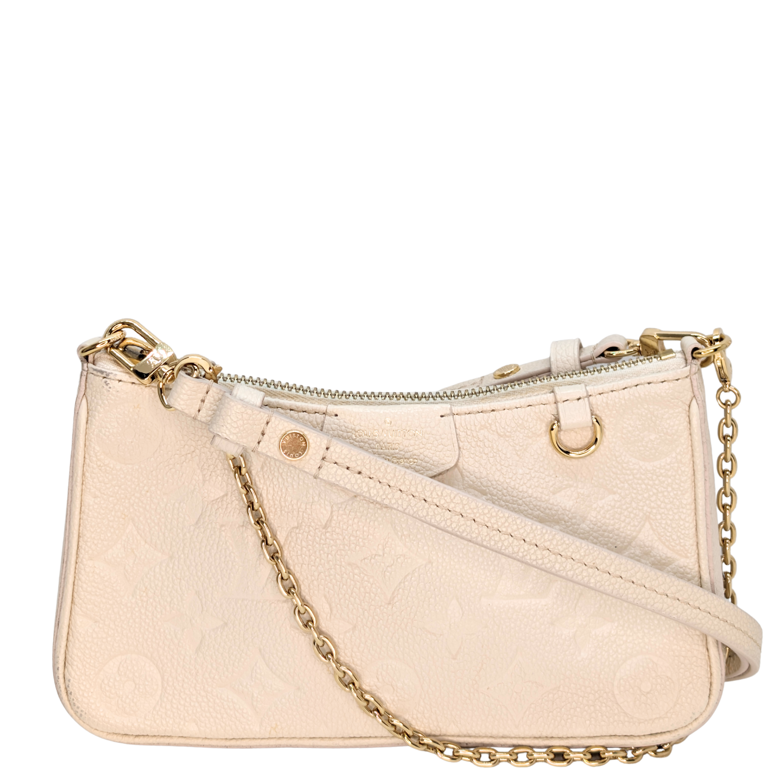 Louis Vuitton Easy Pouch On Strap Empreinte Leather White