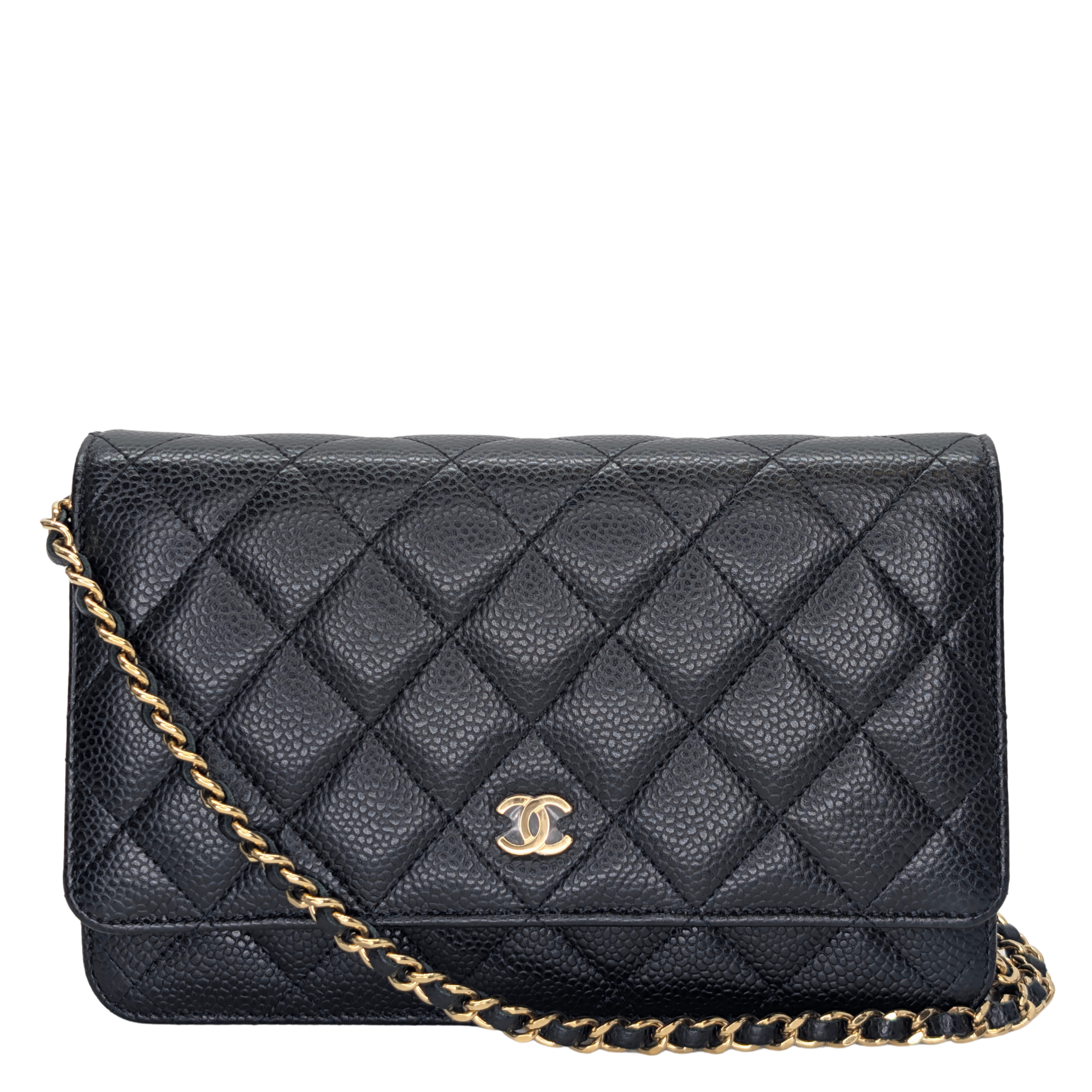 Chanel WOC Wallet on Chain Caviar Black GHW Microchip