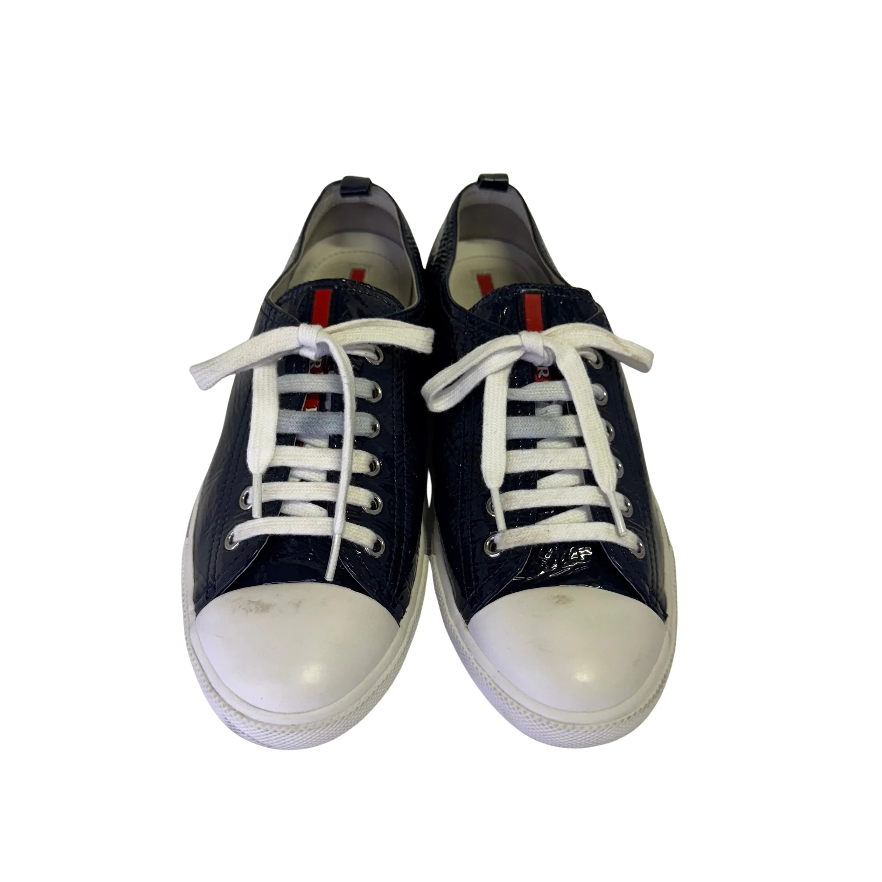 Prada Naplak Royal Patent leather sneakers Women's size 37 - Lost Designer
