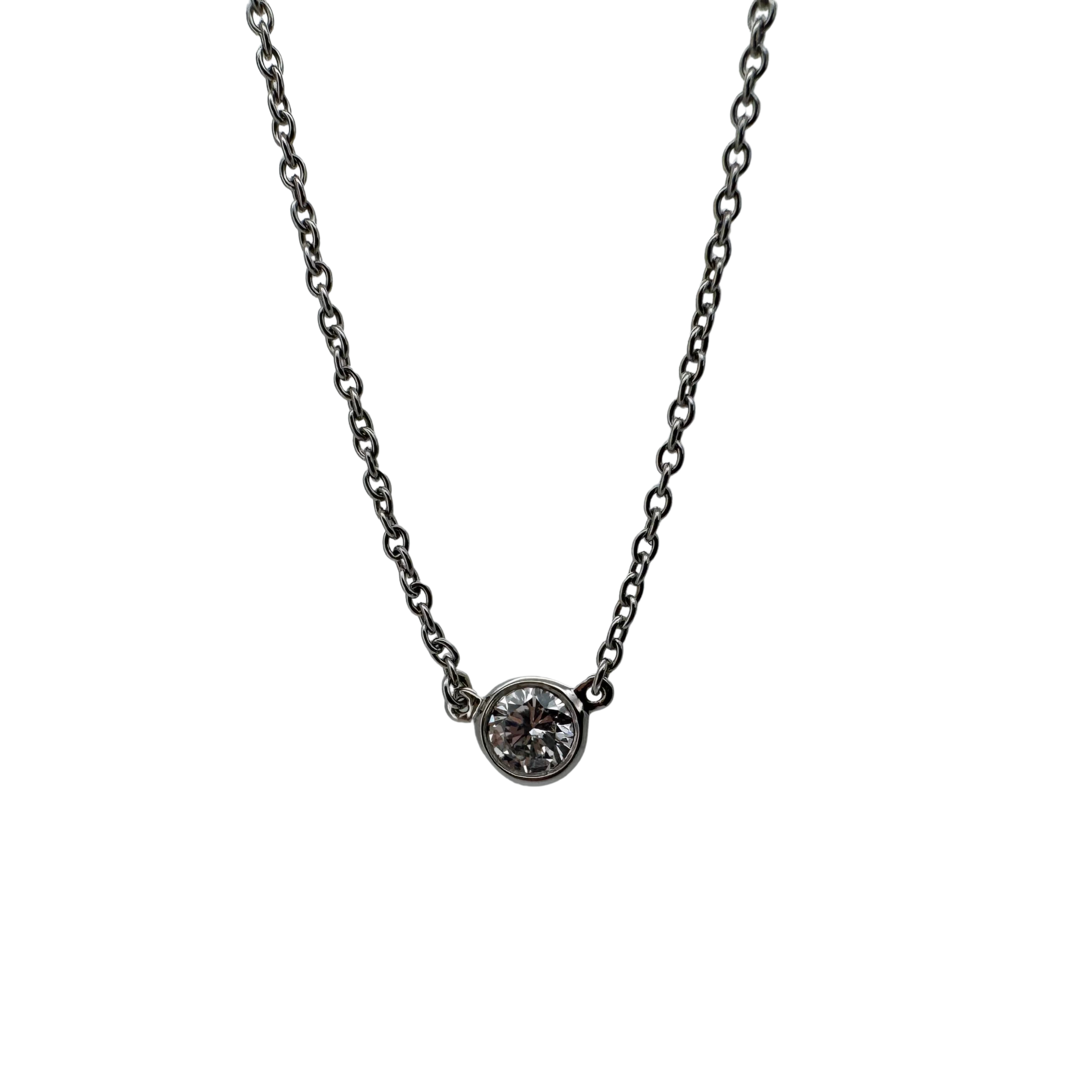 Tiffany & Co Elsa Peretti By The Yard Platinum 0.17 Ct Diamond Necklace - Lost Designer