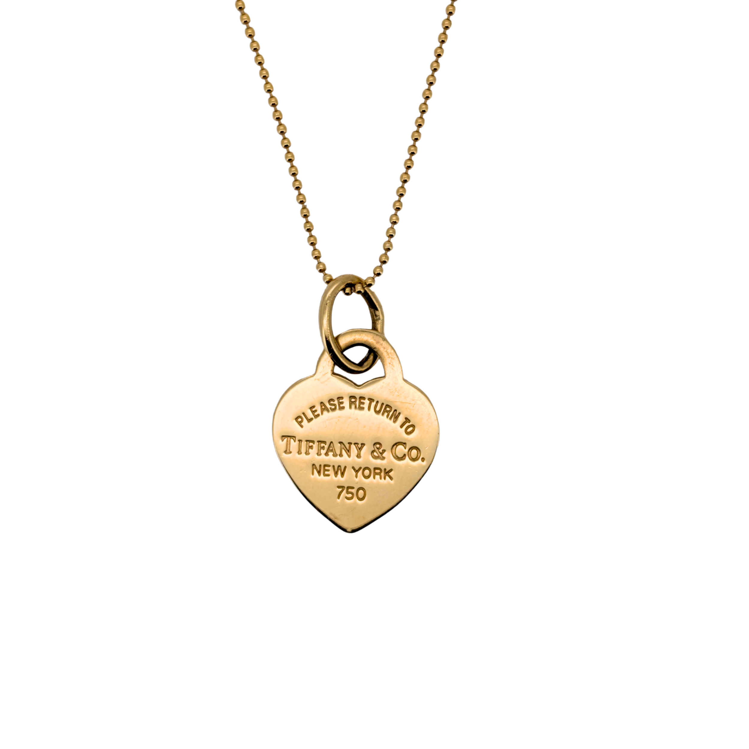 Tiffany & Co. Return to Tiffany Small Heart Tag Pendant on Chain 18k Gold
