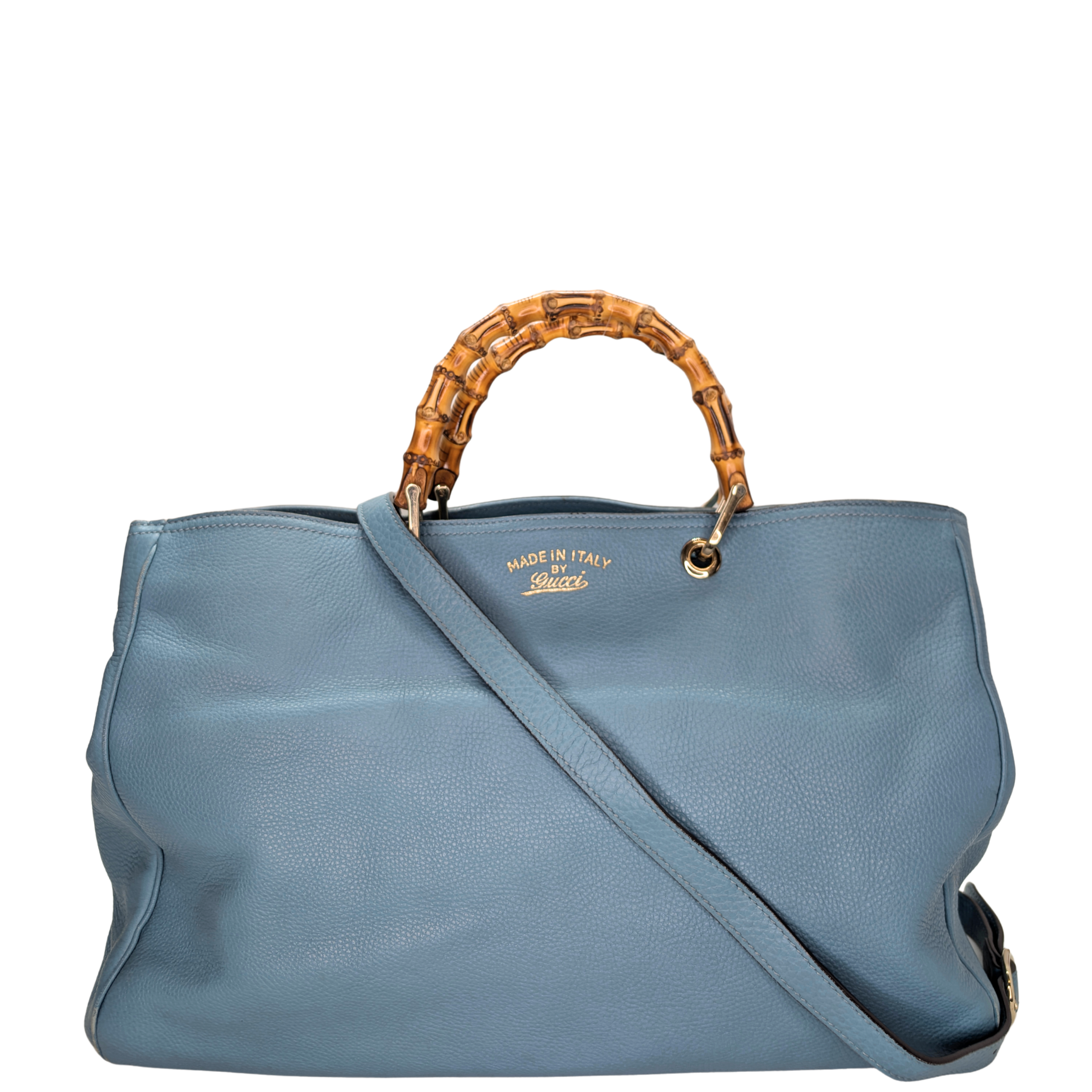 Gucci Bamboo Shopper Tote Bag Large Light Blue