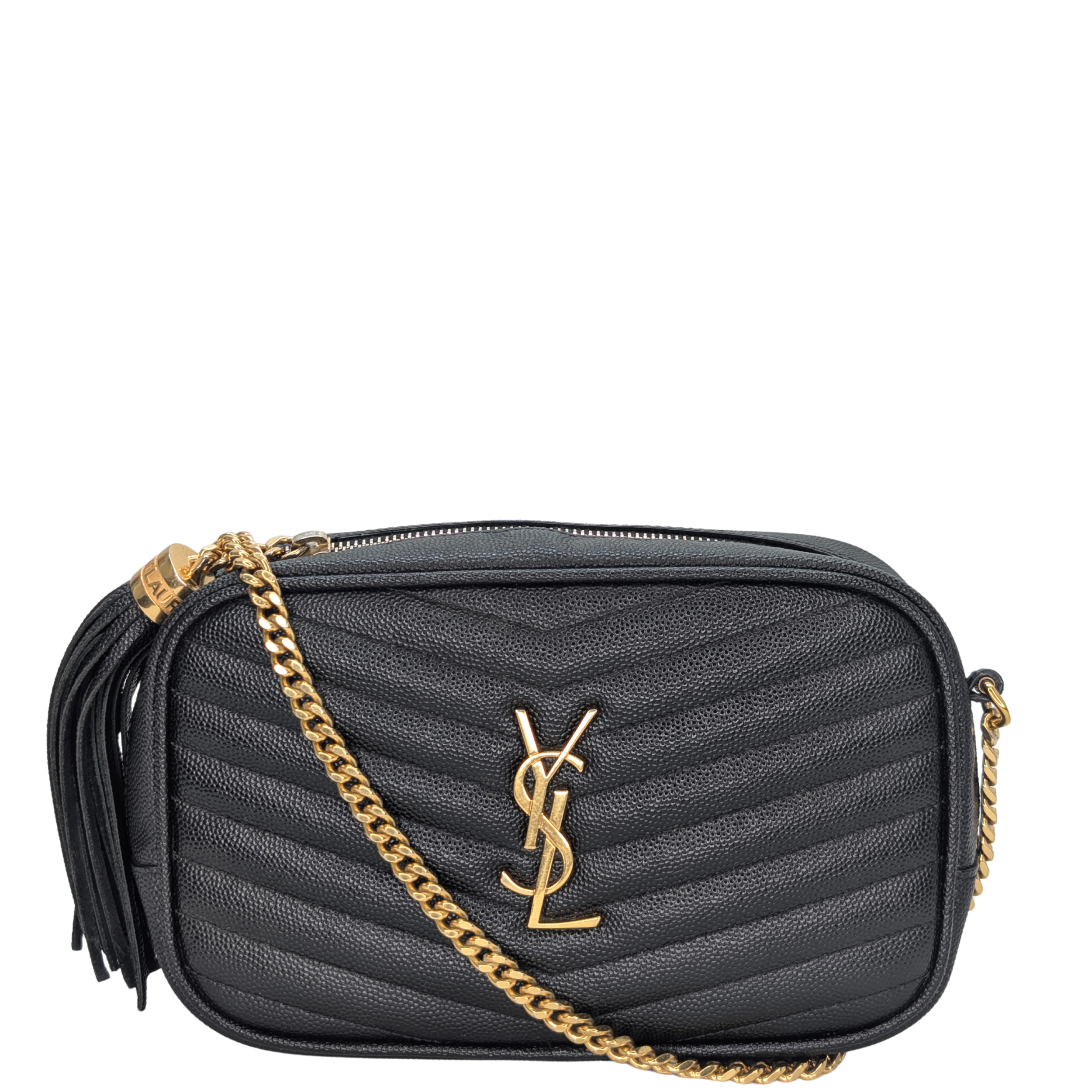 Saint Laurent Lou Mini Grain Leather Camera Bag GHW