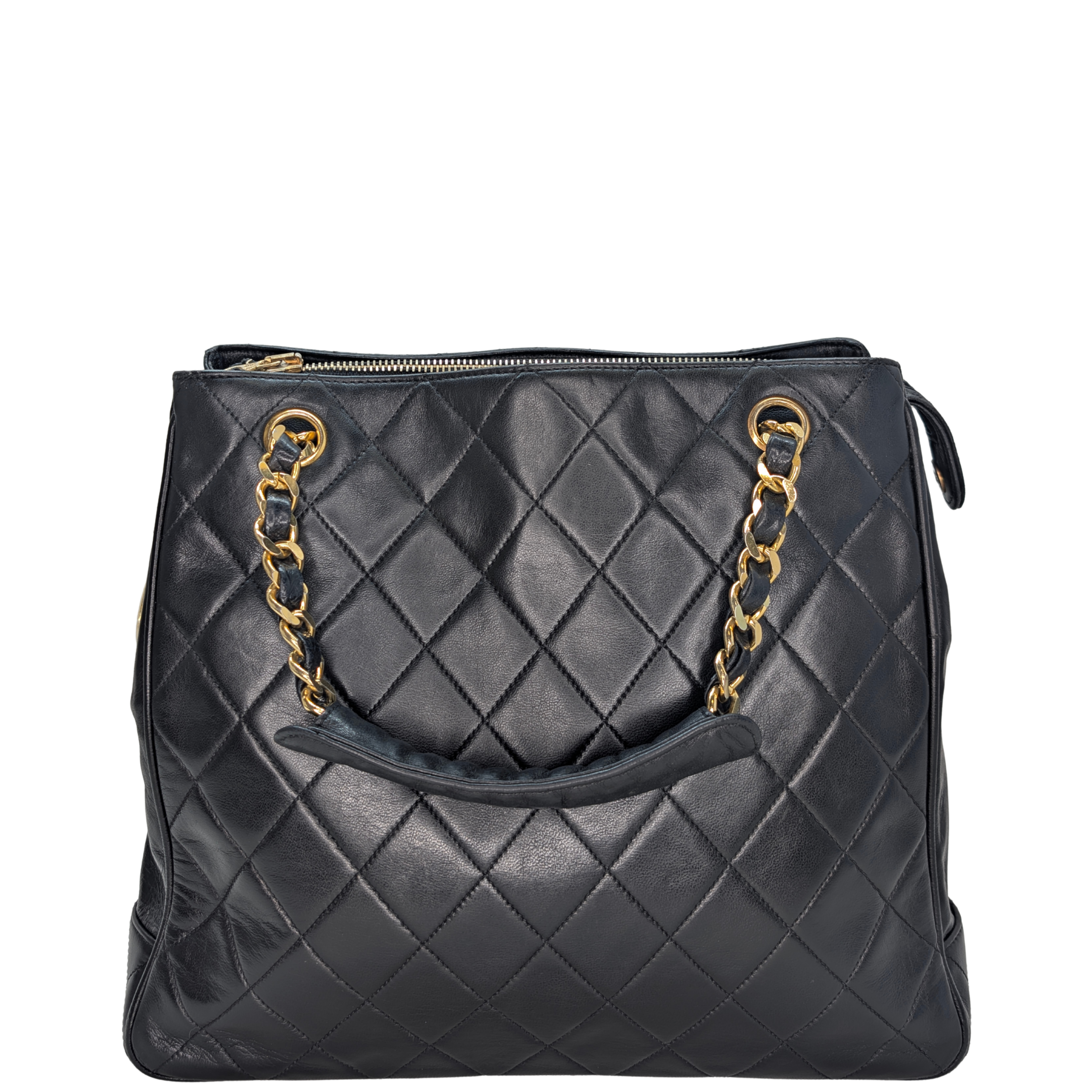 Chanel Vintage CC Metalasse Chain Tote Bag Black