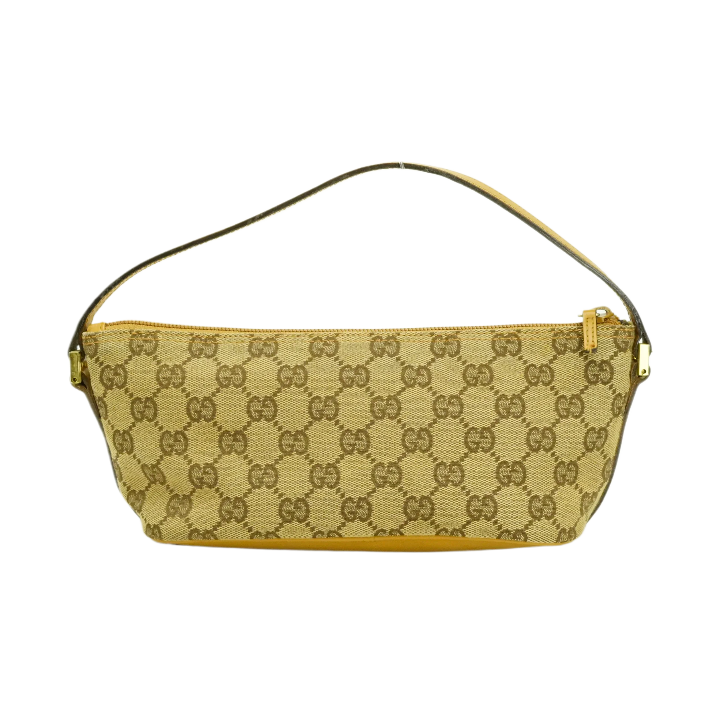 Gucci Beige GG Monogram Boat Pochette Bag - Lost Designer