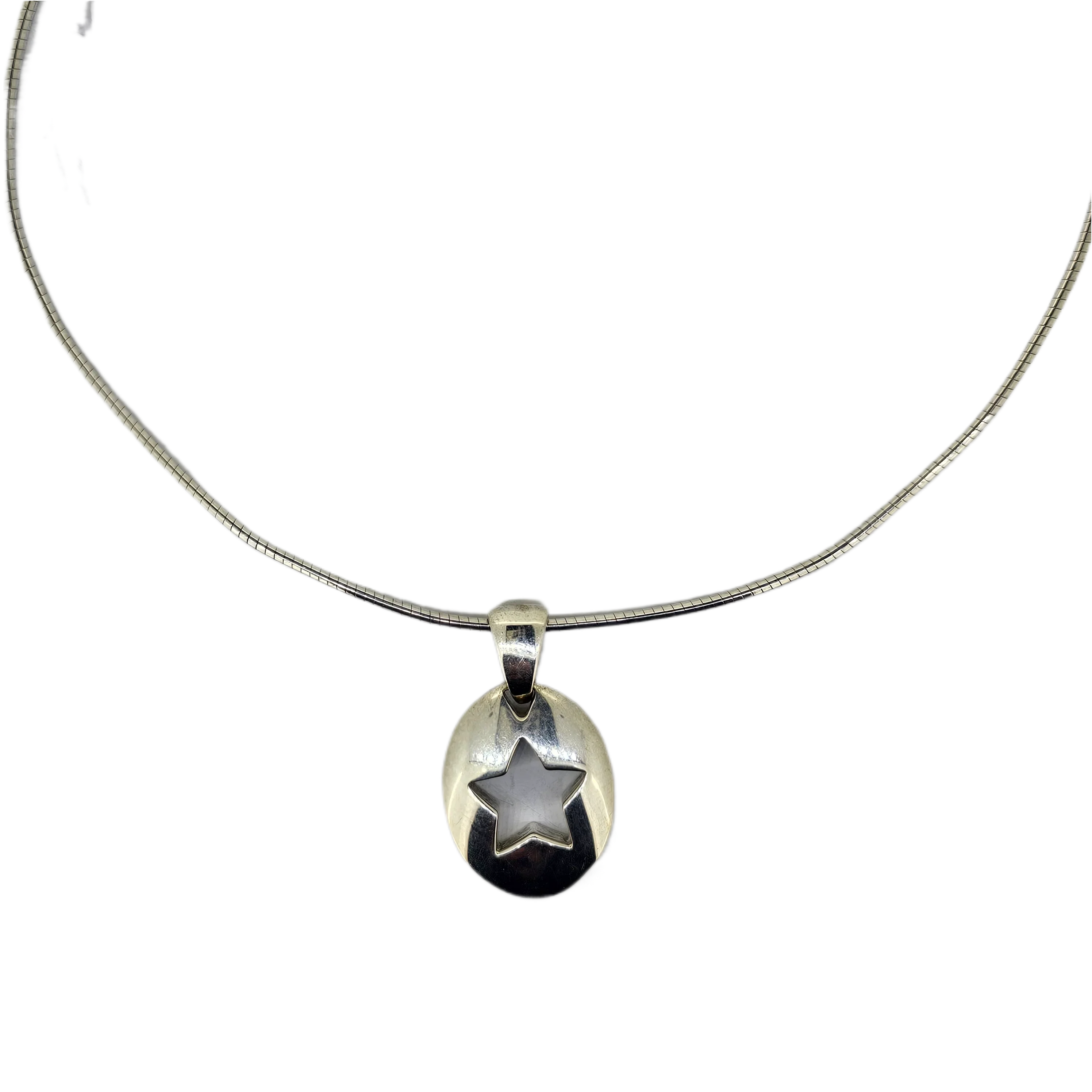Tiffany & Co Silver Sterling Stencil Star Necklace Choker - Lost Designer