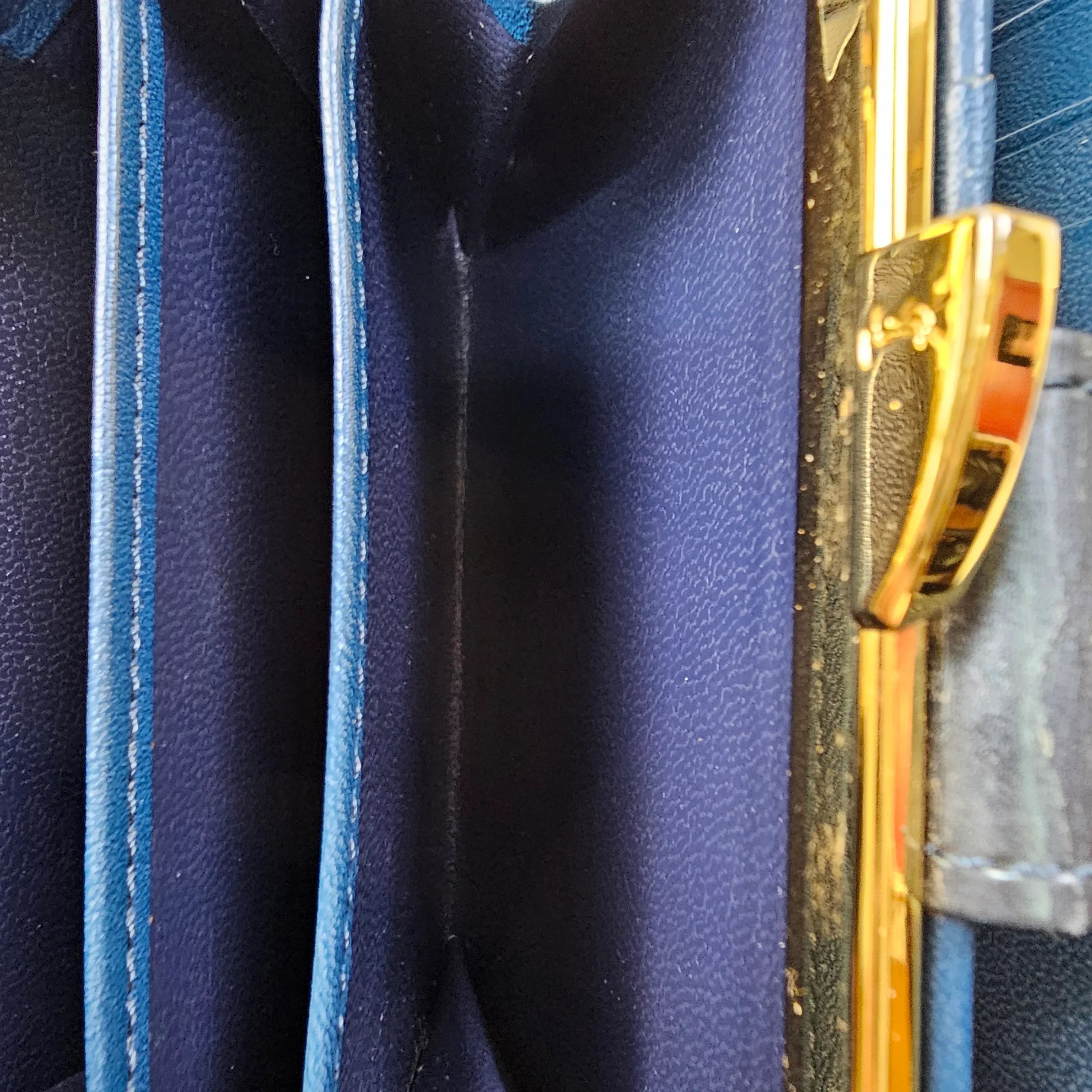 Saint Laurent Navy Blue Leather Wallet - Lost Designer