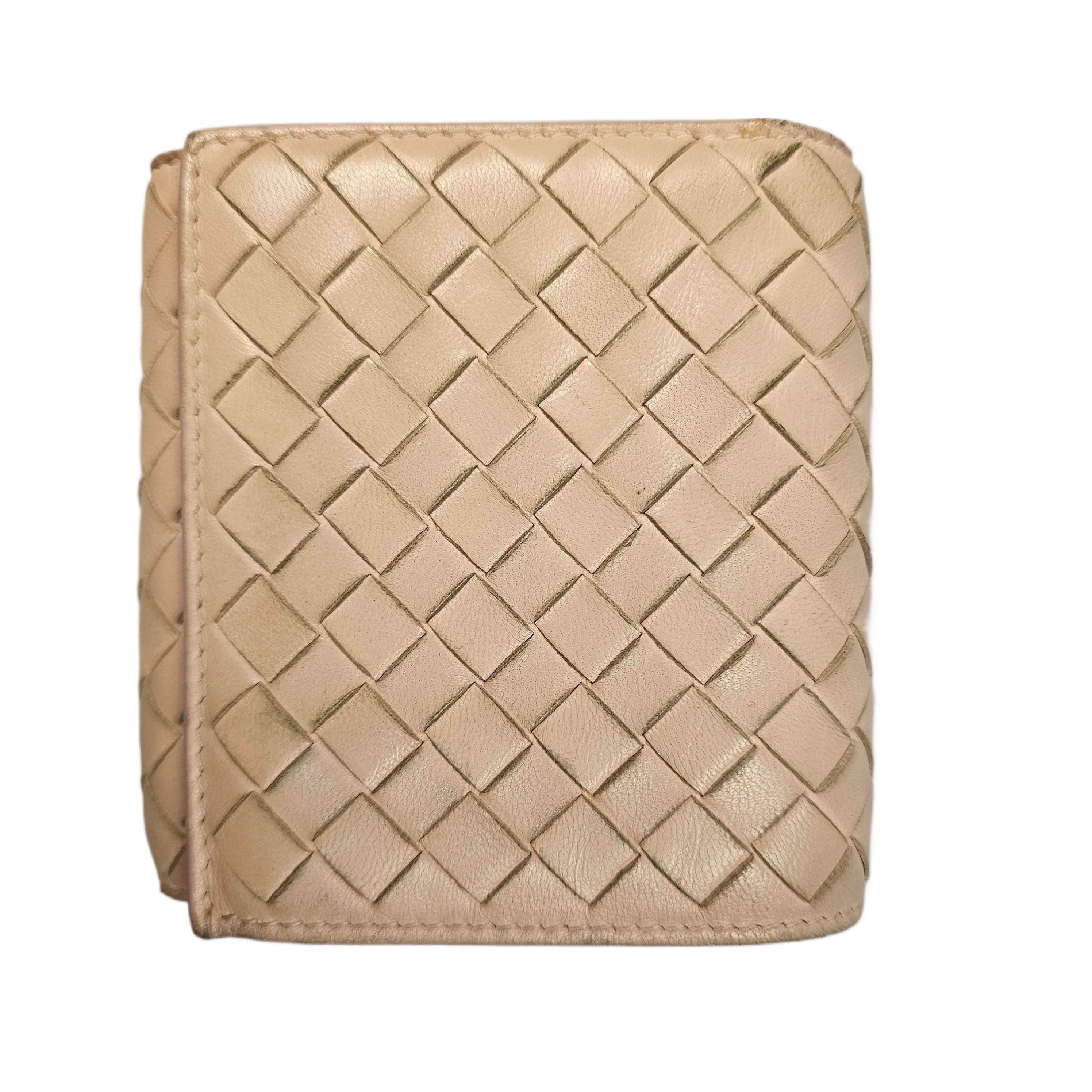 Bottega Veneta Intrecciato Beige Leather Wallet - Lost Designer