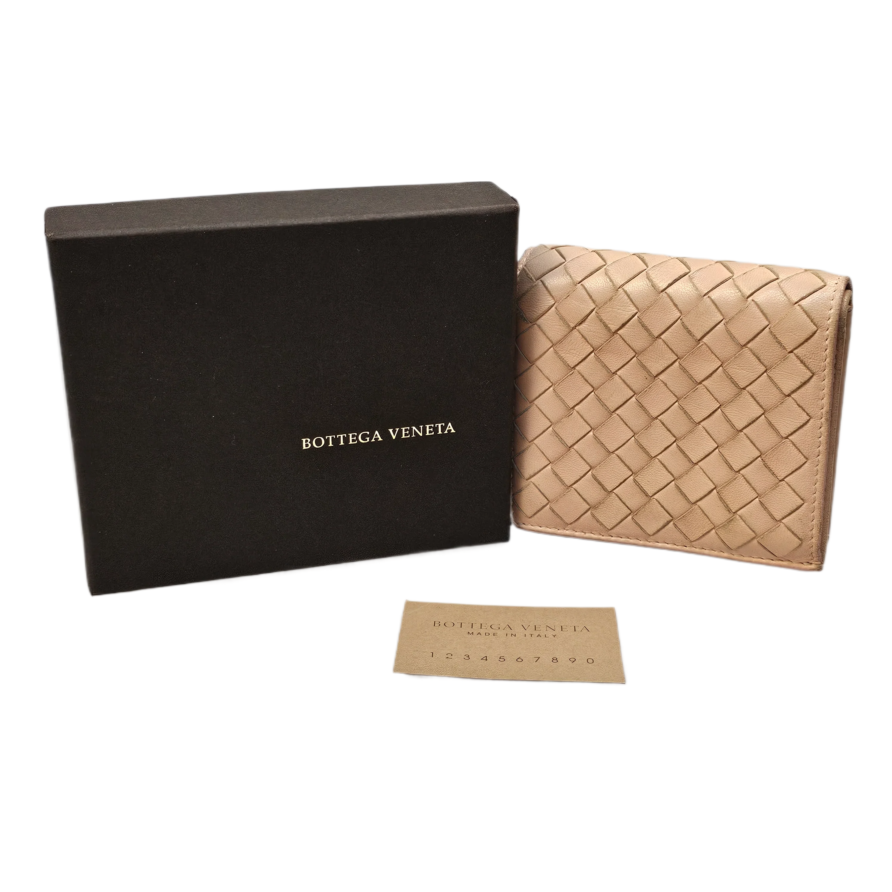 Bottega Veneta Intrecciato Beige Leather Wallet - Lost Designer