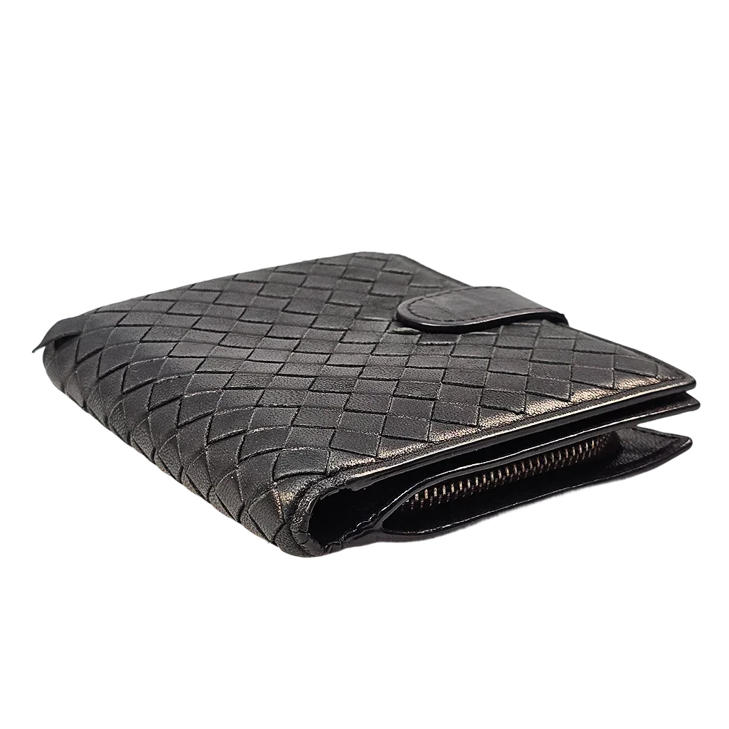 Bottega Veneta Intrecciato Black Leather Wallet - Lost Designer
