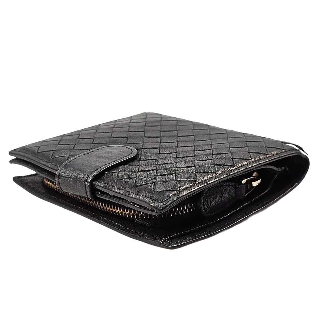 Bottega Veneta Intrecciato Black Leather Wallet - Lost Designer