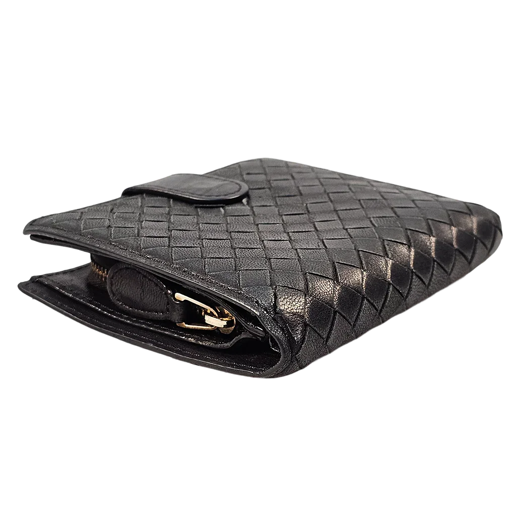 Bottega Veneta Intrecciato Black Leather Wallet - Lost Designer