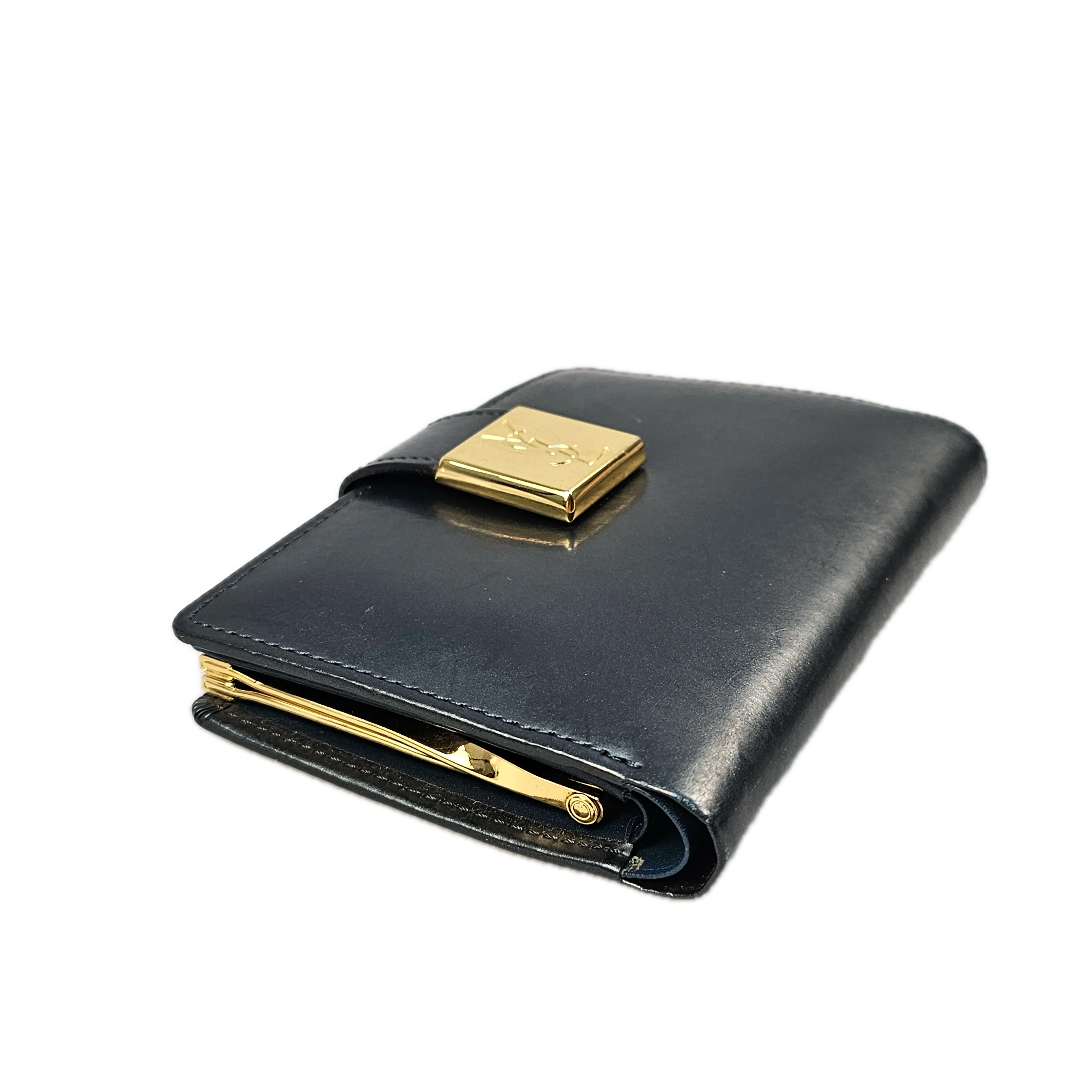 Saint Laurent Navy Blue Leather Wallet - Lost Designer