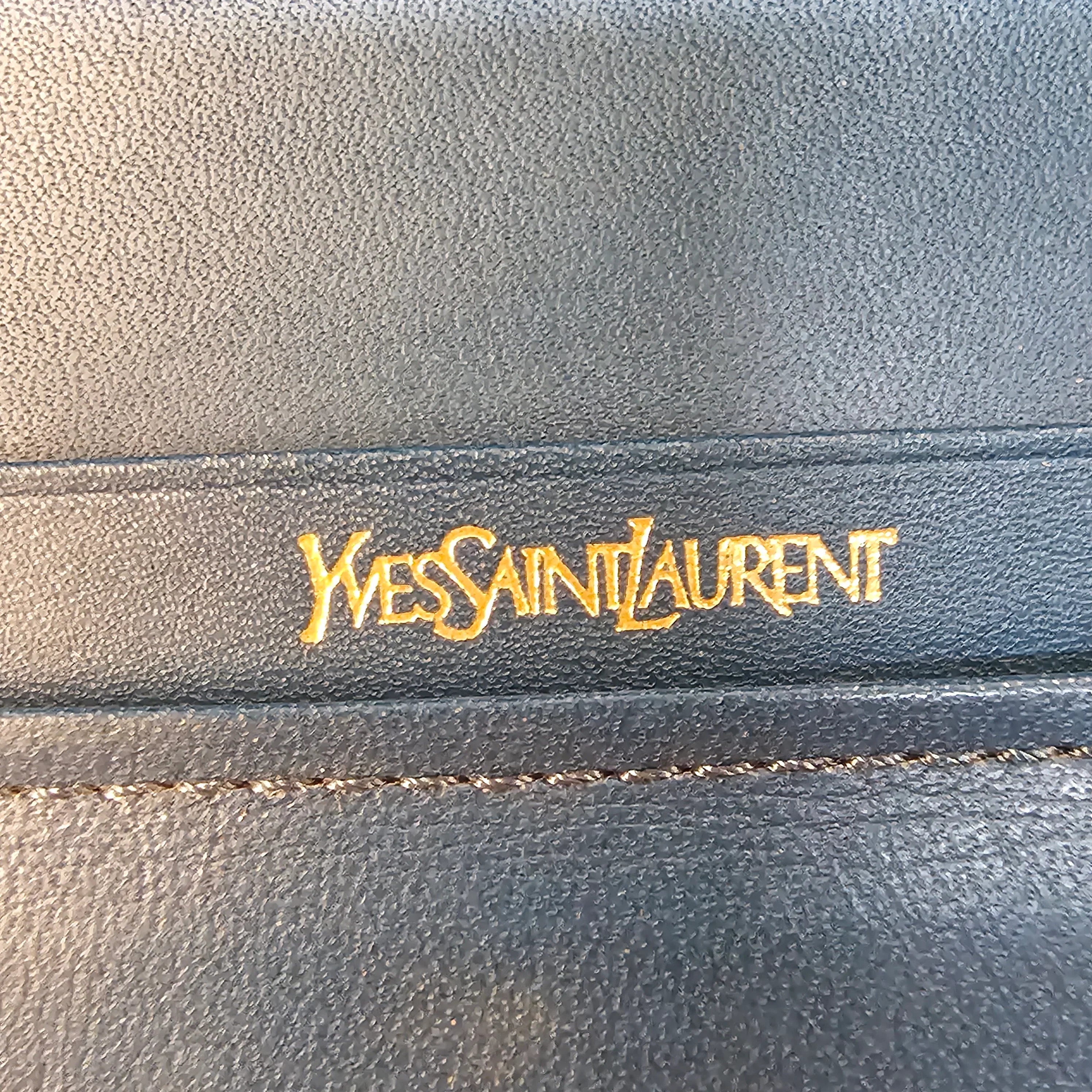 Saint Laurent Navy Blue Leather Wallet - Lost Designer