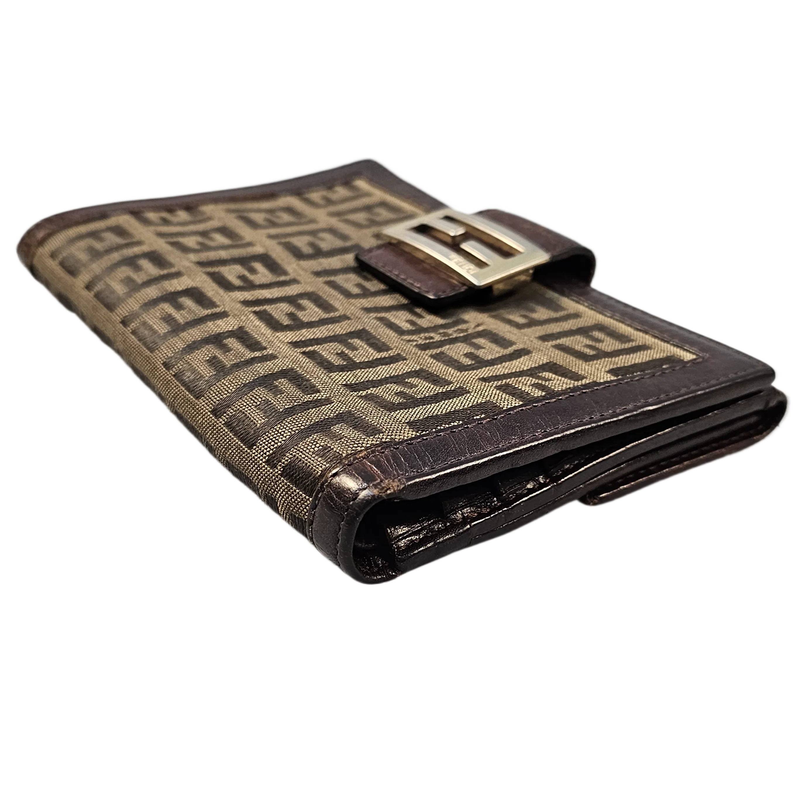 Fendi Monogram Leather & Canvas Wallet - Lost Designer