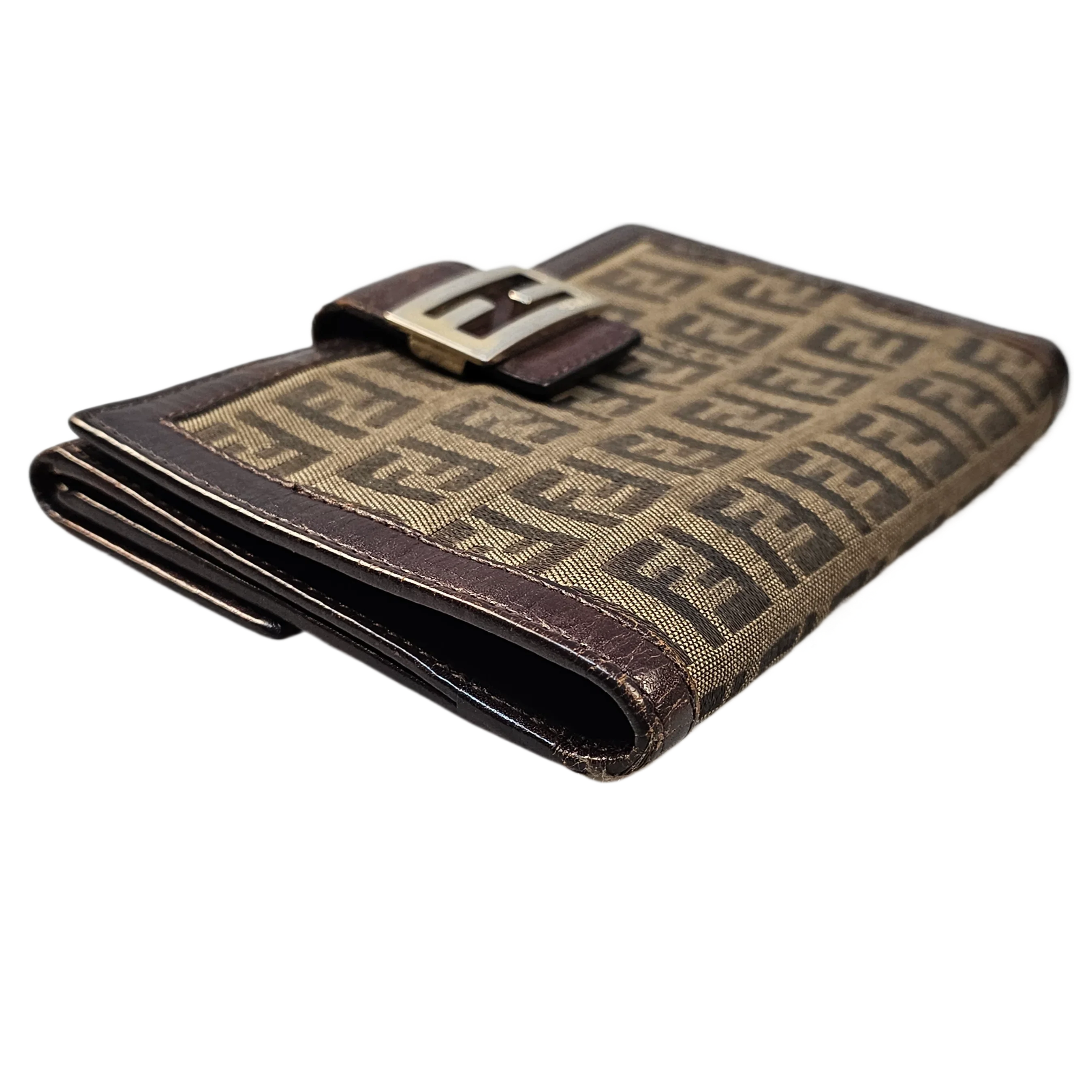 Fendi Monogram Leather & Canvas Wallet - Lost Designer