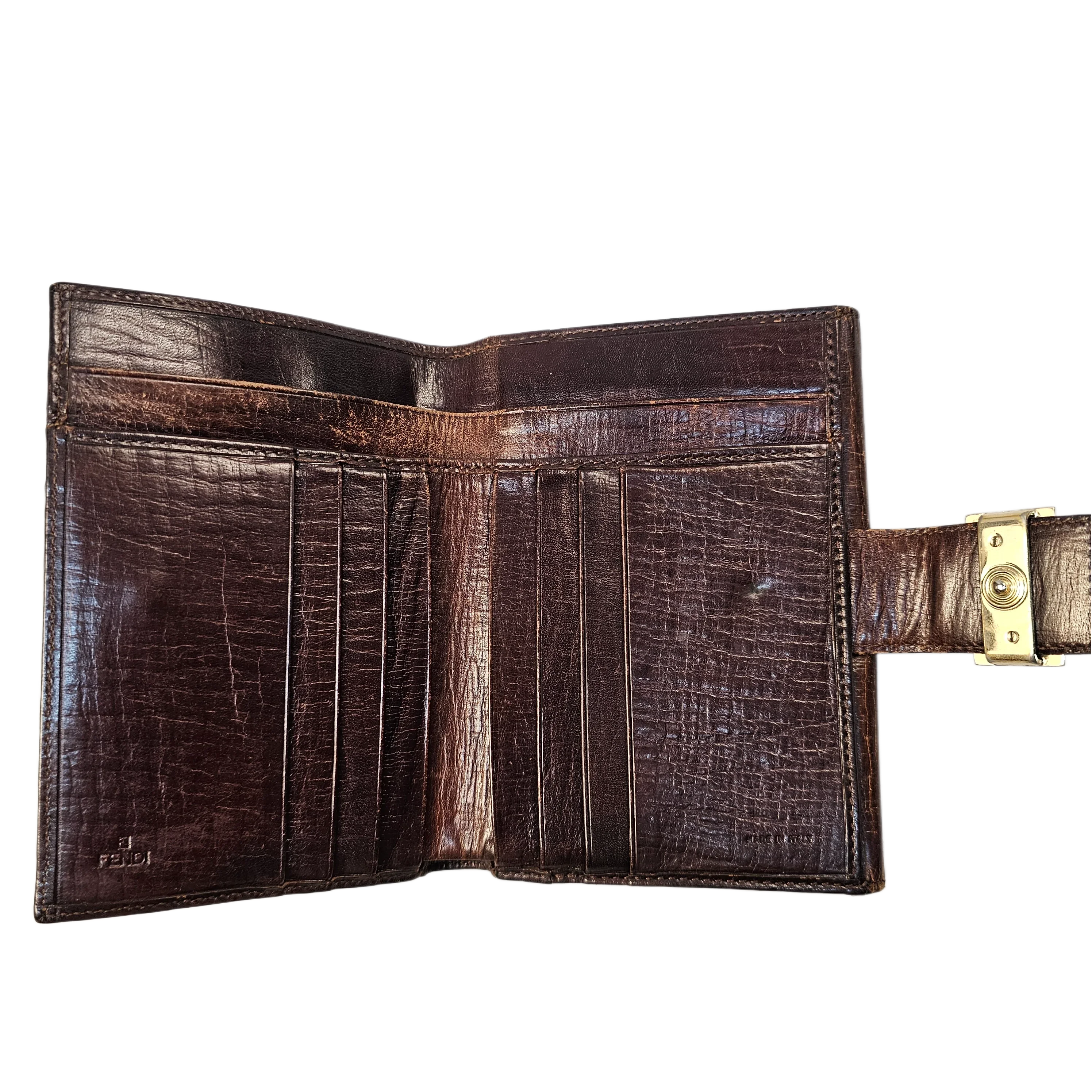 Fendi Monogram Leather & Canvas Wallet - Lost Designer
