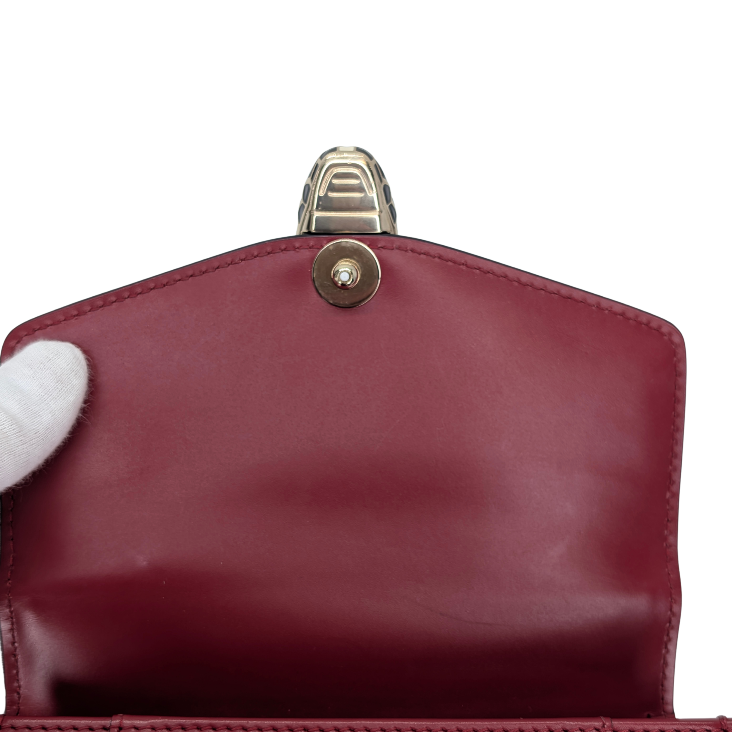 Bvlgari Calfskin Serpenti Forever Top Handle Red