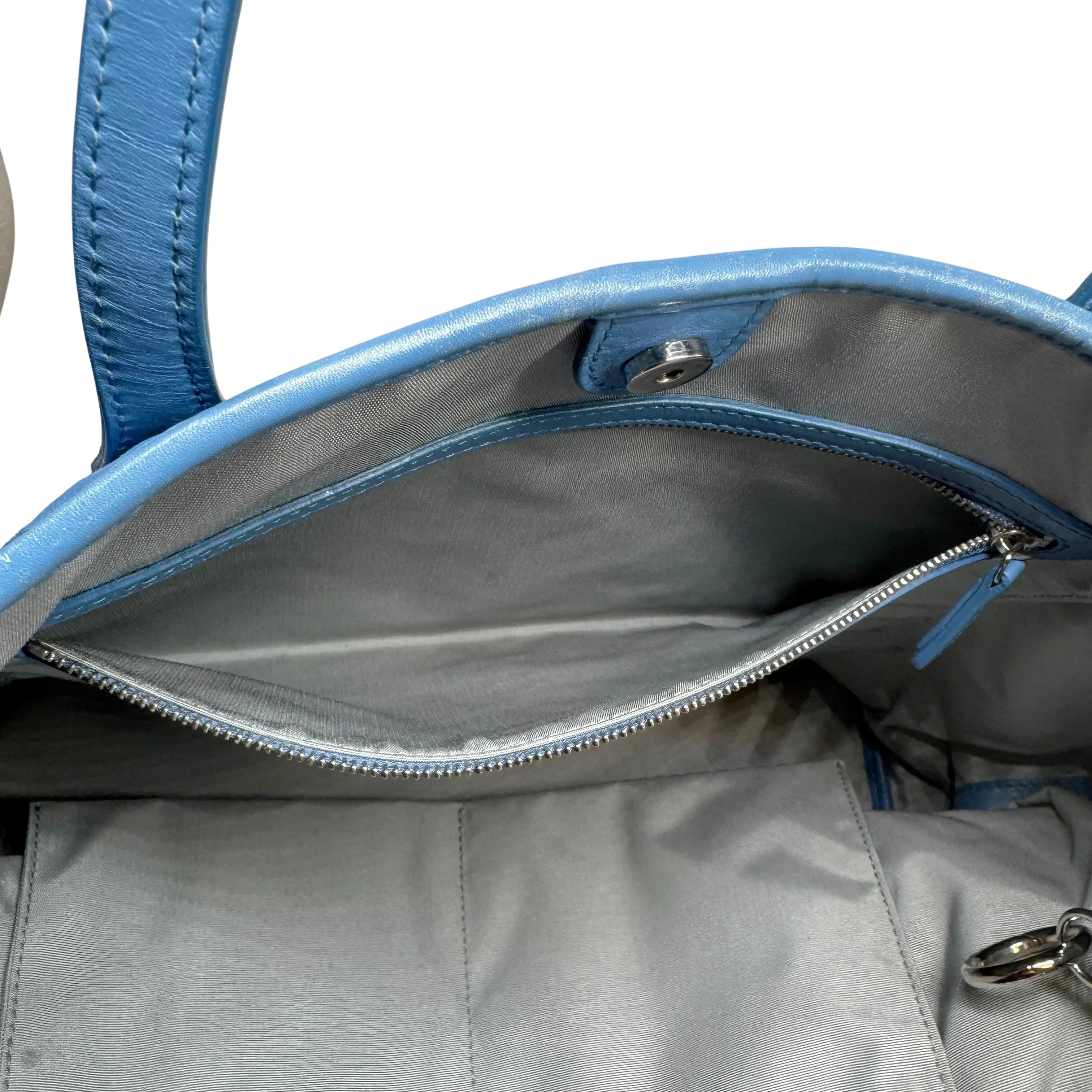 Dior Cannage Medium Panarea Tote Canvas Cobalt Blue - Lost Designer