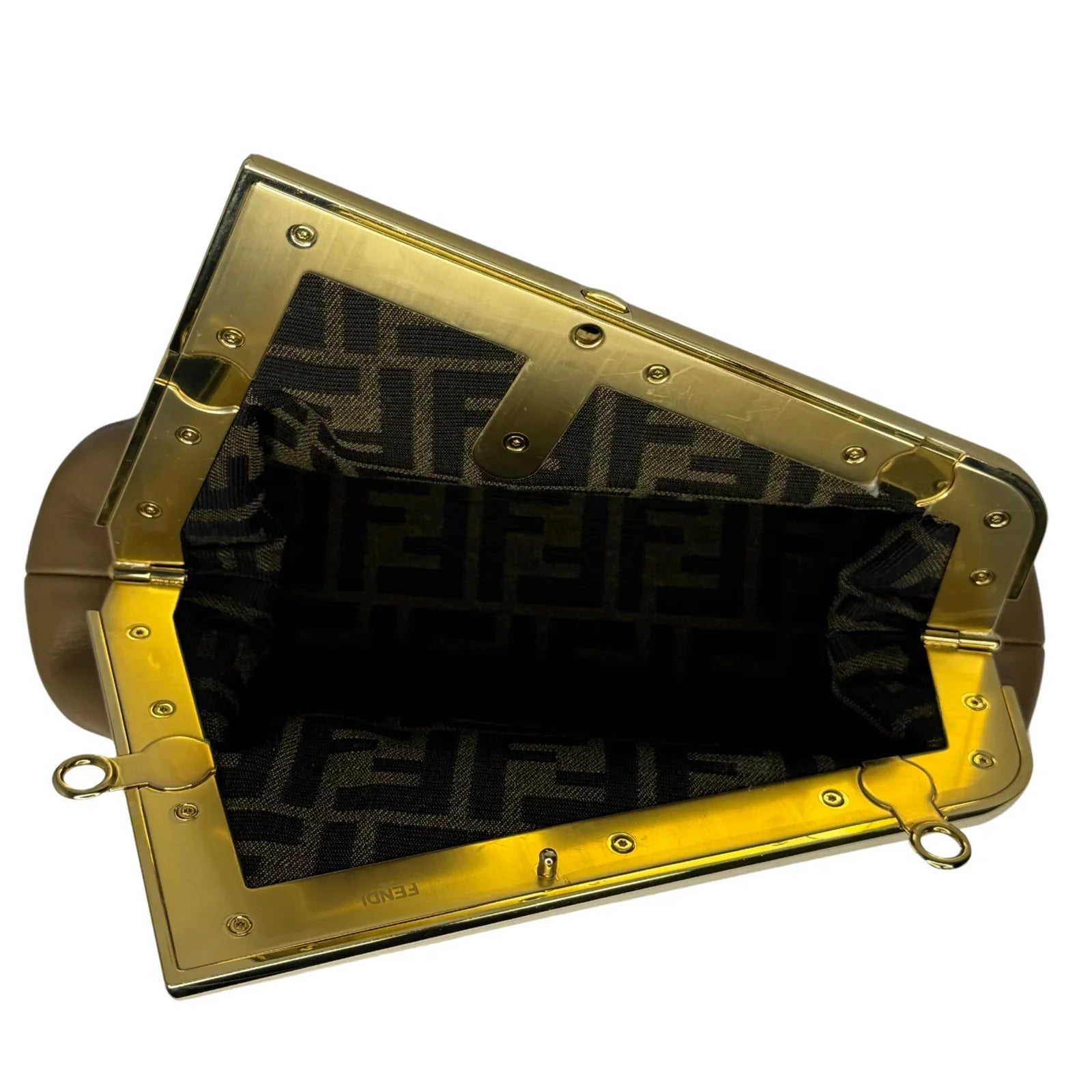 Fendi First Small Shiny Nappa Beige Snakeskin Lambskin Crossbody Bag - Lost Designer