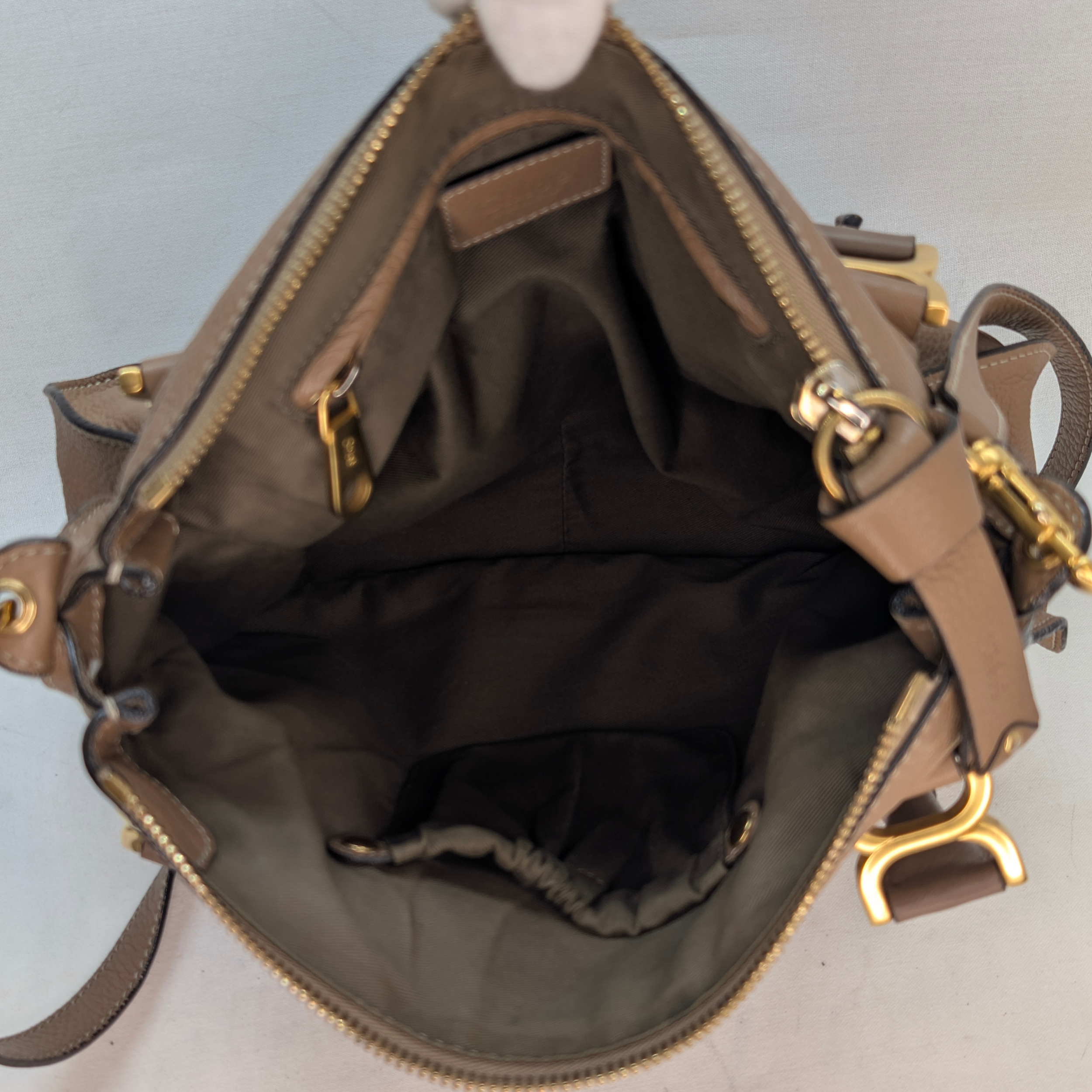 Chloe Marcie Medium Satchel Crossbody Bag Brown