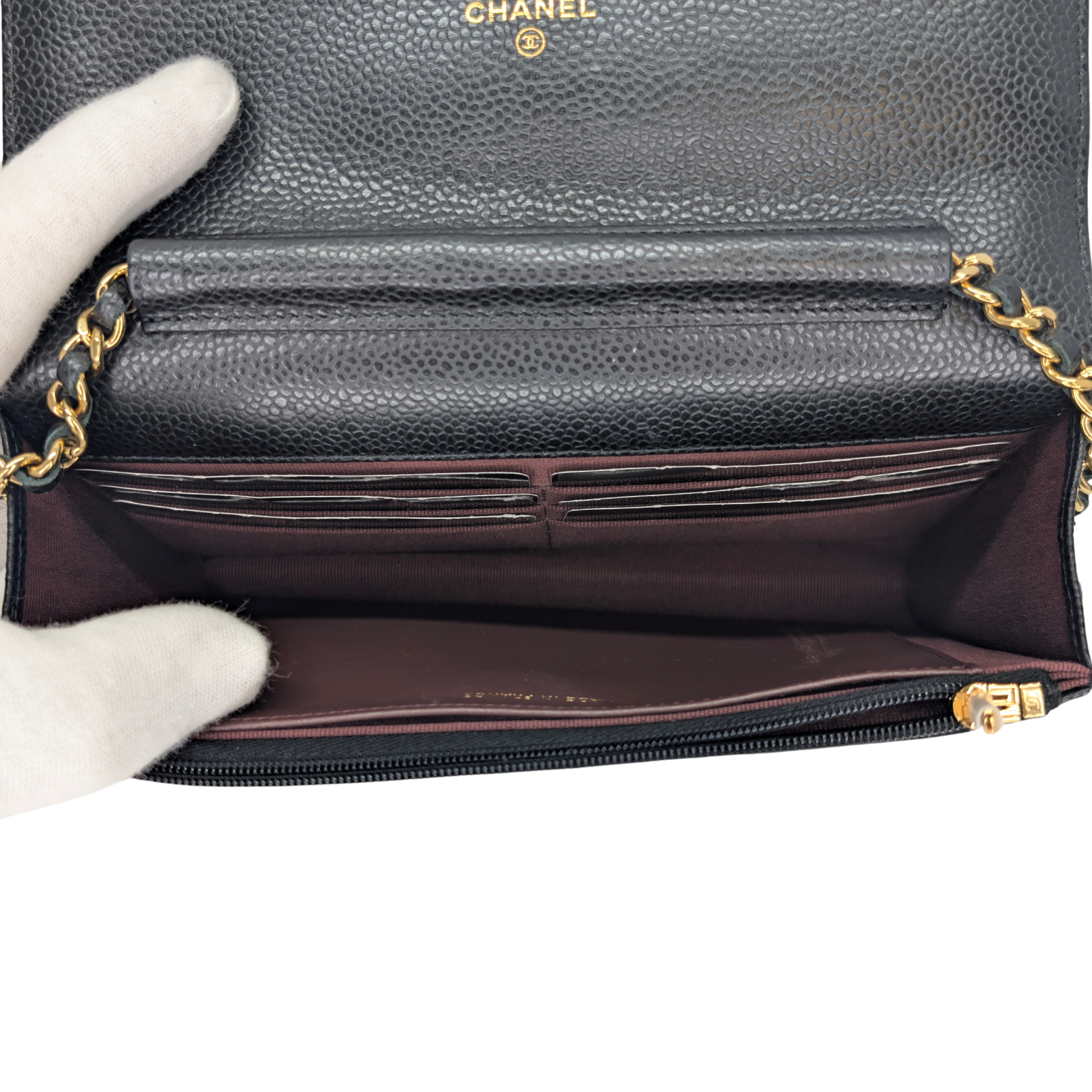 Chanel WOC Wallet on Chain Caviar Black GHW Microchip