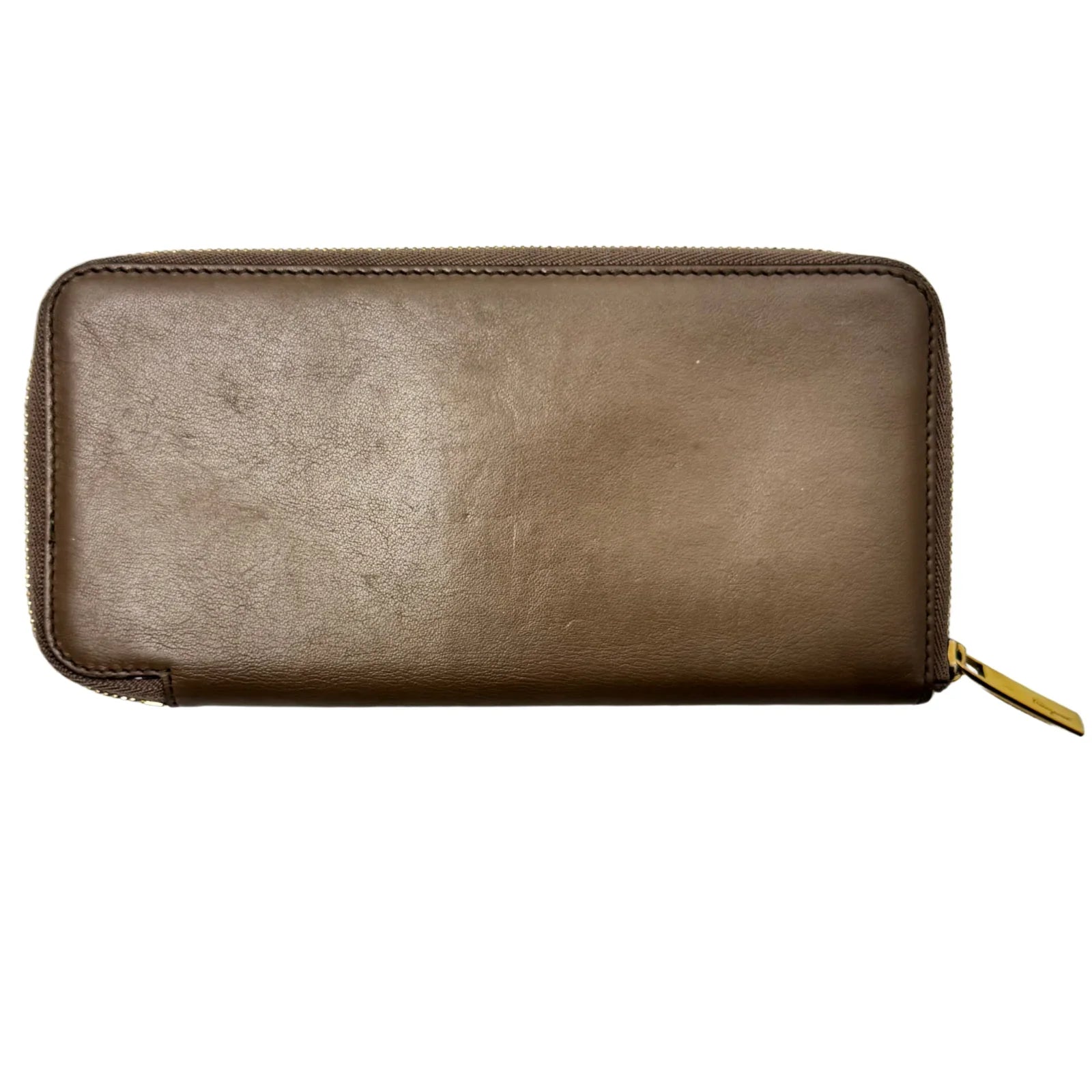 Salvatore Ferragamo Dark Brown Leather Long Wallet - Lost Designer