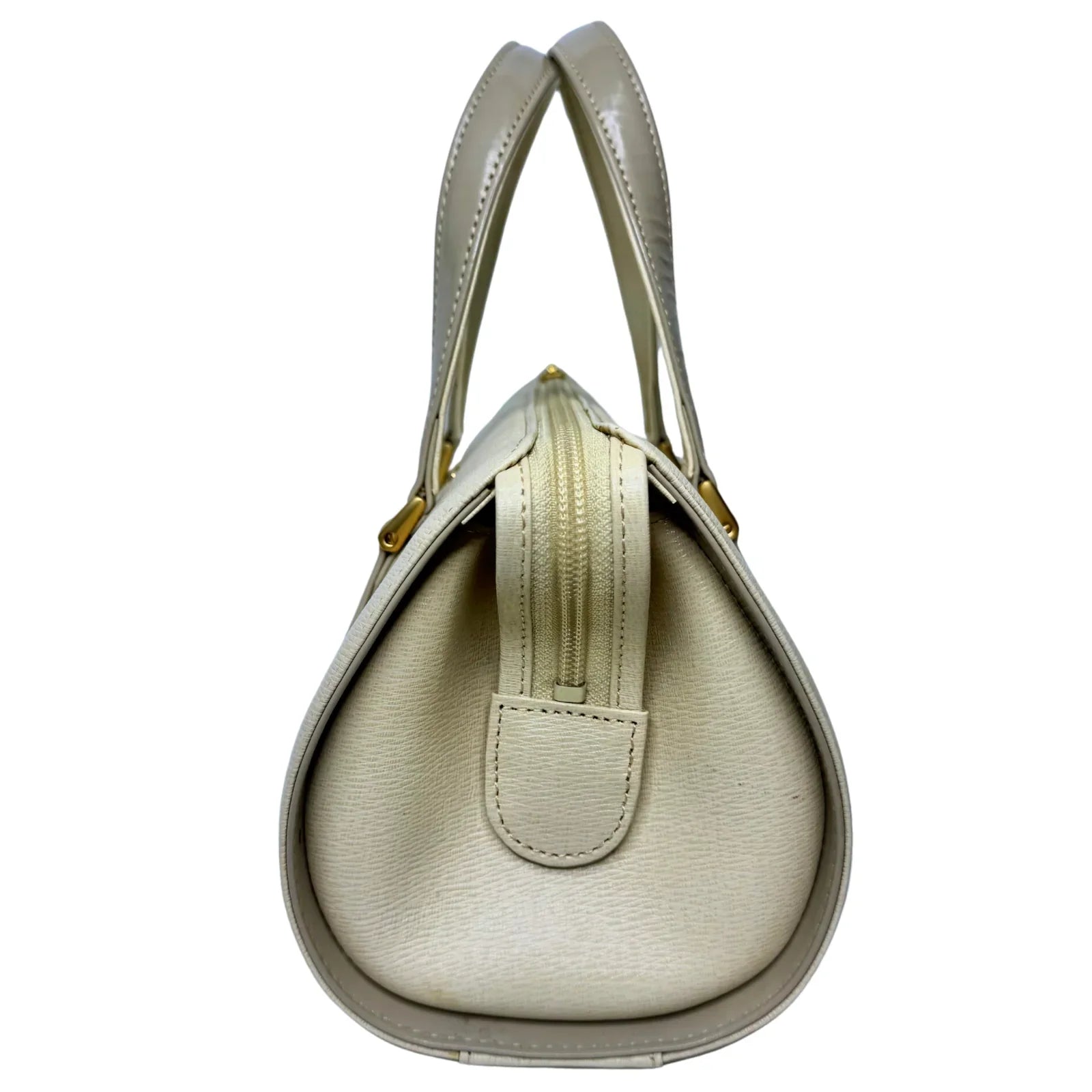 Burberry Mini Boston Bag Leather Beige - Lost Designer