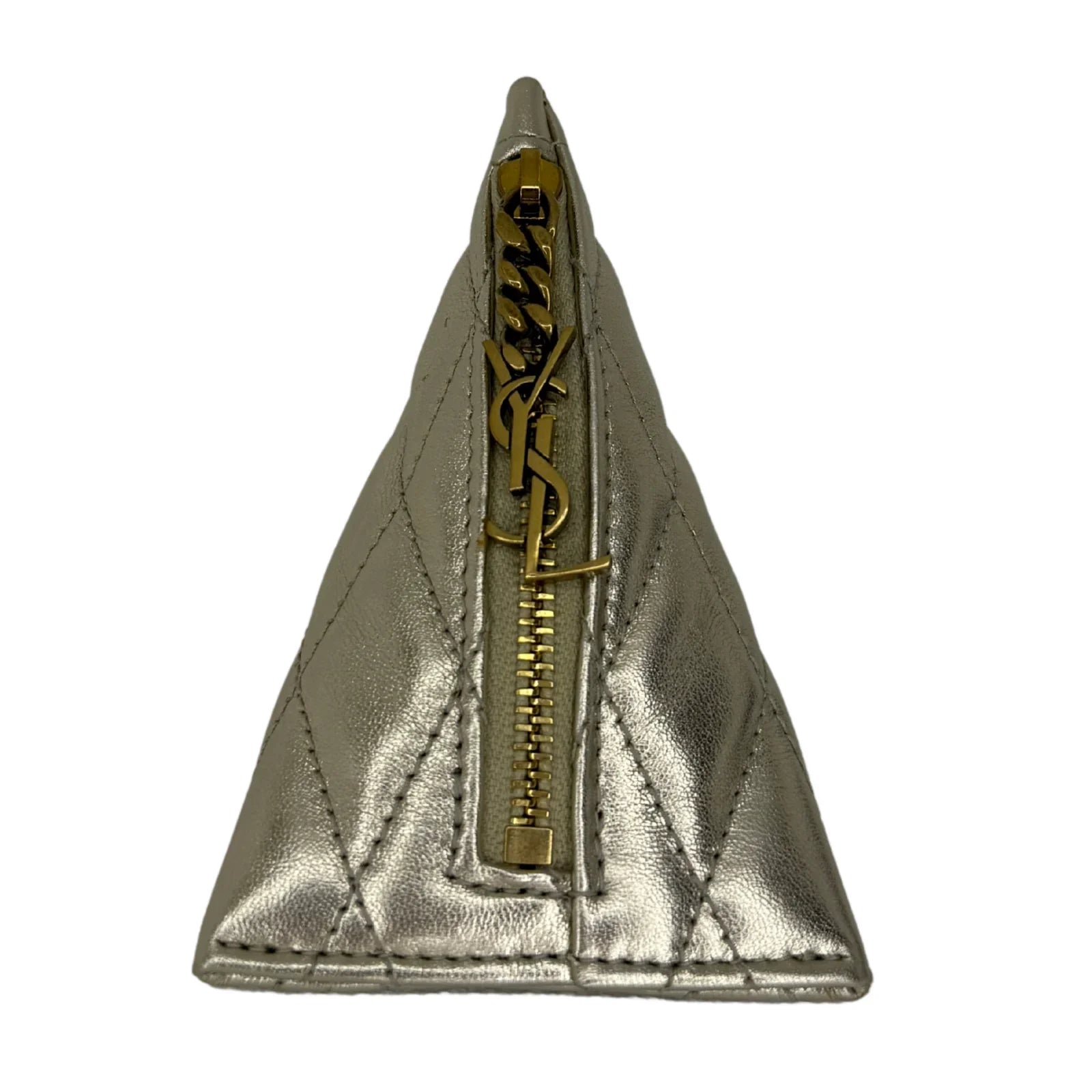 Saint Laurent Metallic Calfskin Berlingo Bag Charm Platino - Lost Designer