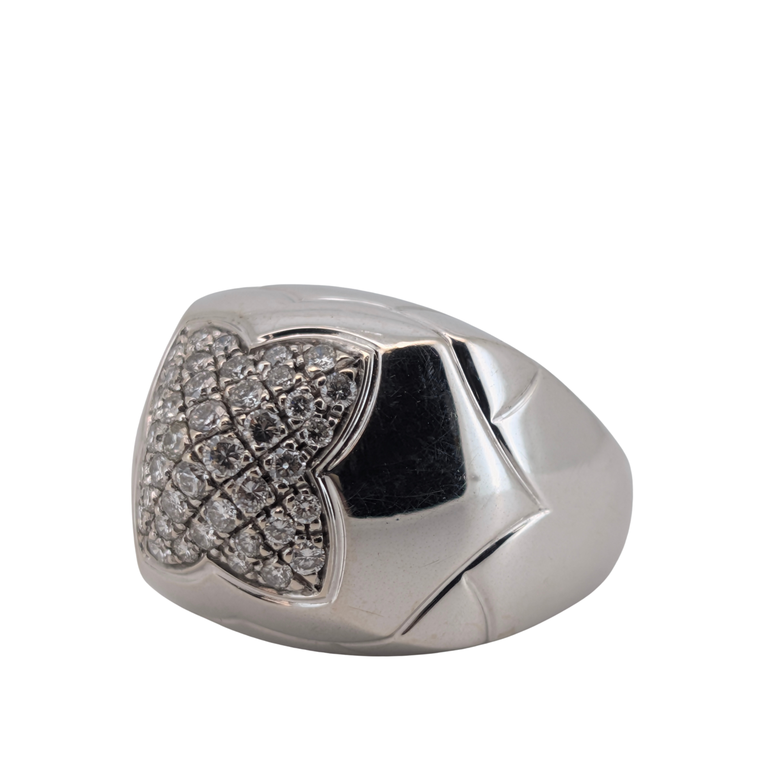 Bvlgari Pyramid Diamond Pavé Ring In 18K White Gold